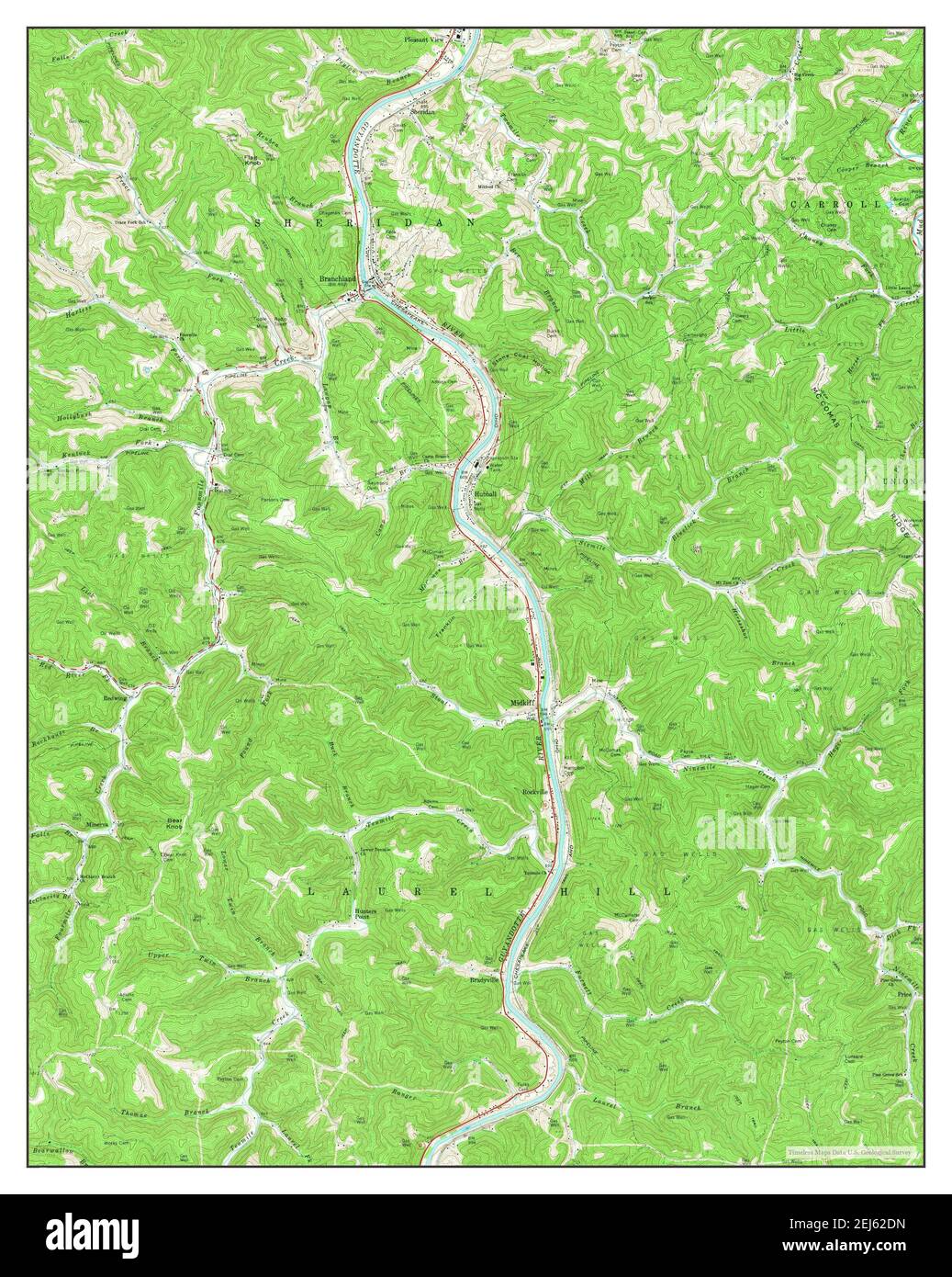 Branchland, West Virginia, map 1962, 124000, United States of America