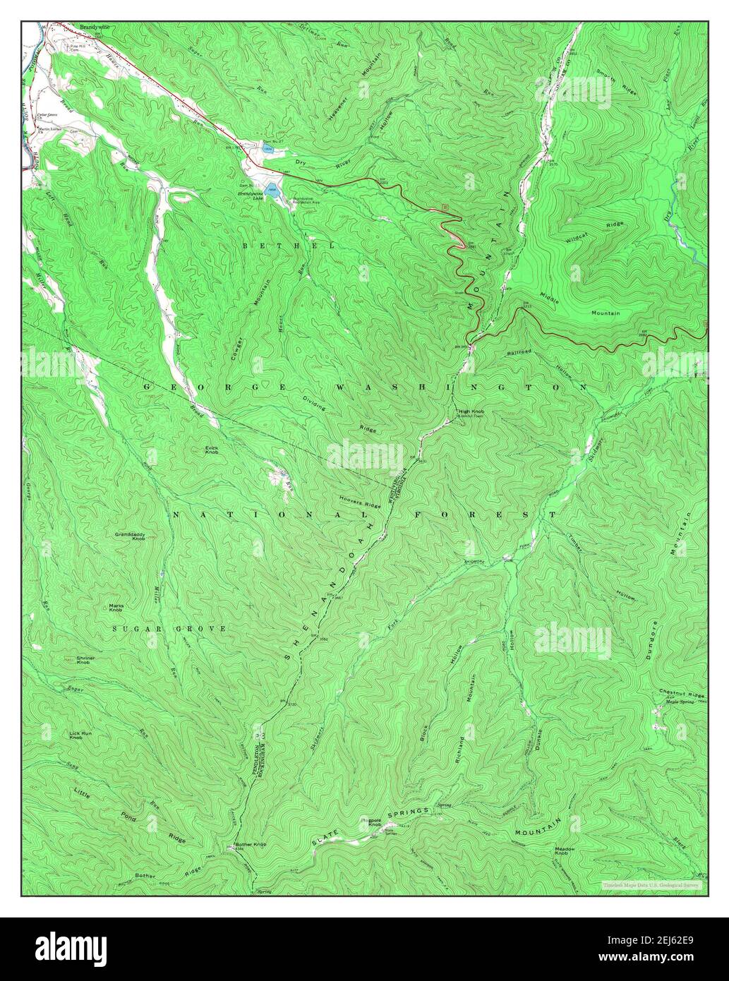 Brandywine, West Virginia, map 1969, 1:24000, United States of America by Timeless Maps, data U.S. Geological Survey Stock Photo