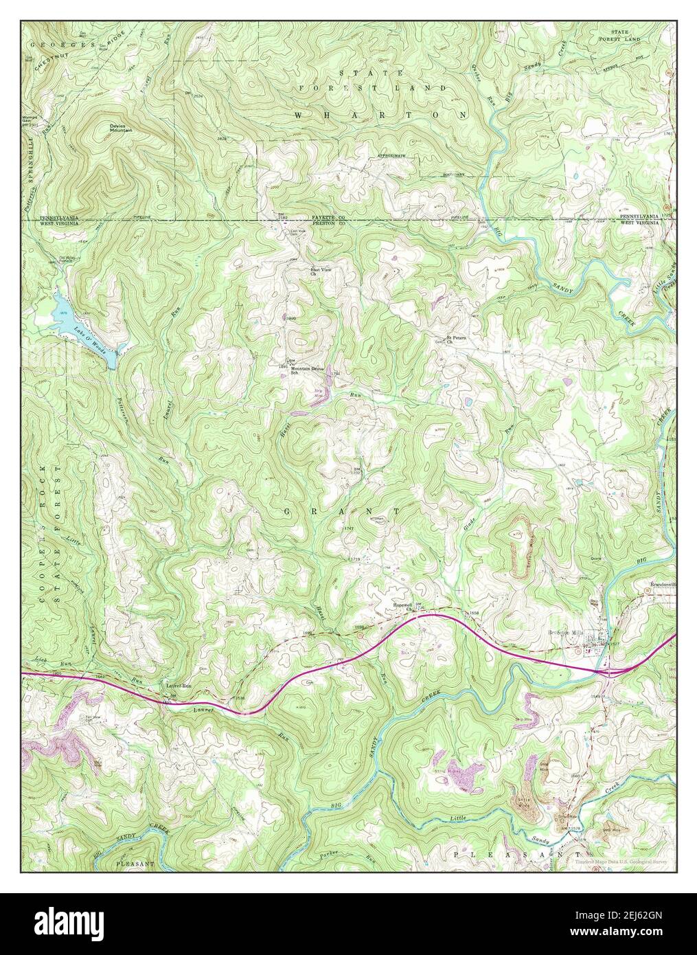 Bruceton Mills, West Virginia, map 1960, 124000, United States of America by Timeless Maps