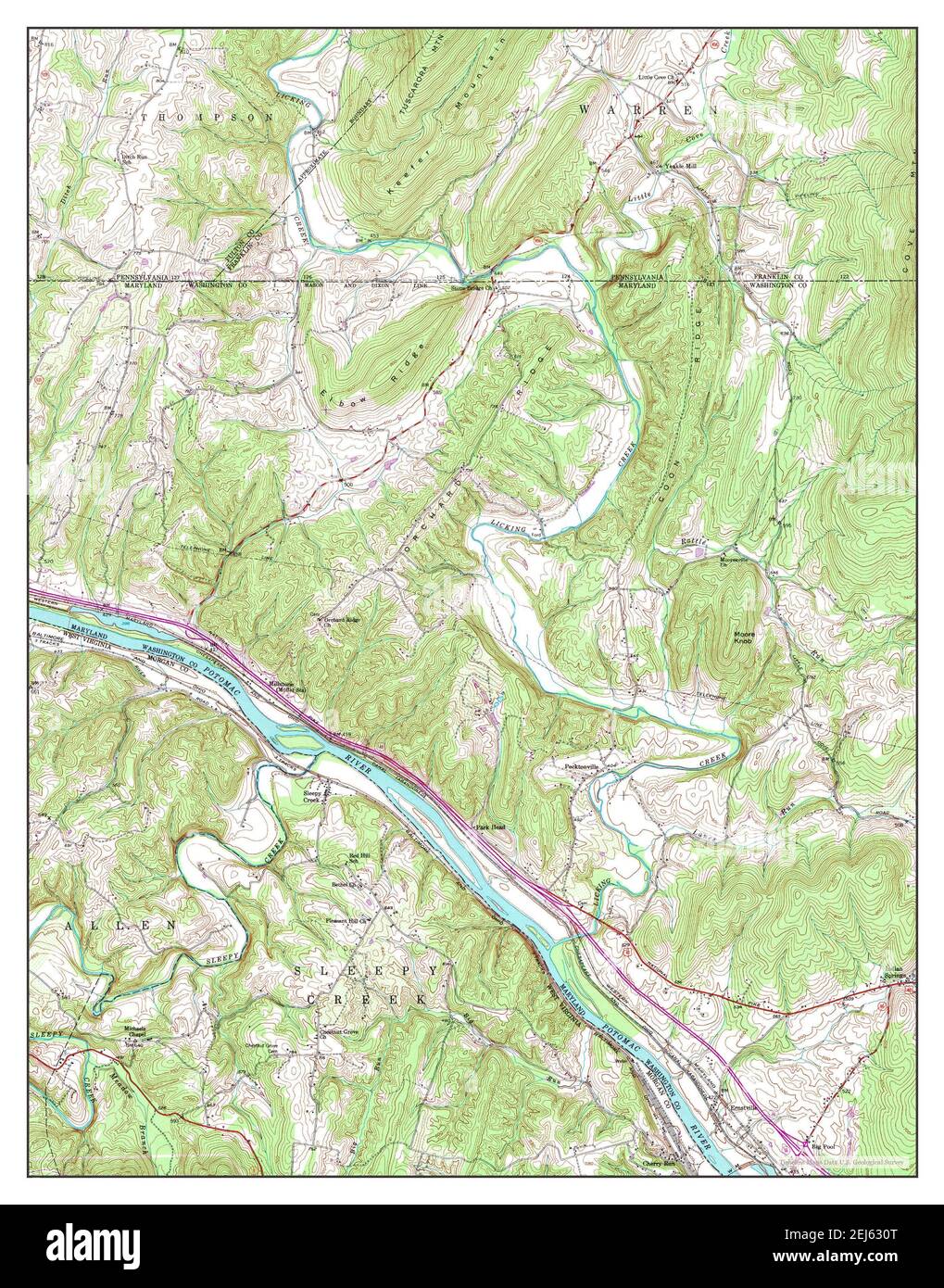 Cherry Run, West Virginia, map 1951, 124000, United States of America