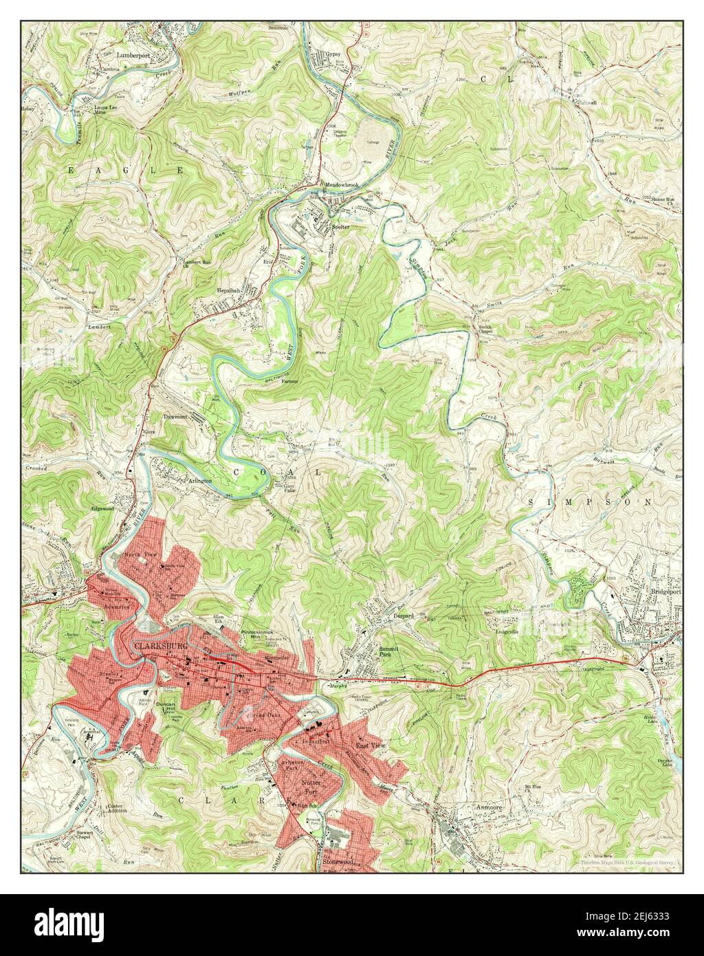 Map of clarksburg virginia hires stock photography and images Alamy