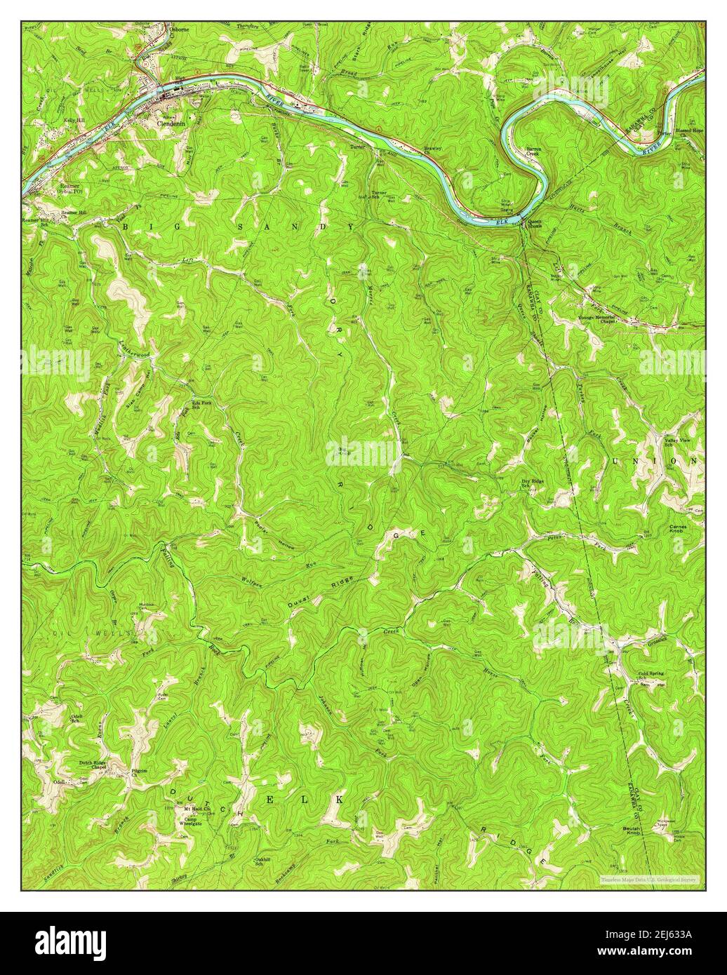 Clendenin, West Virginia, map 1957, 124000, United States of America