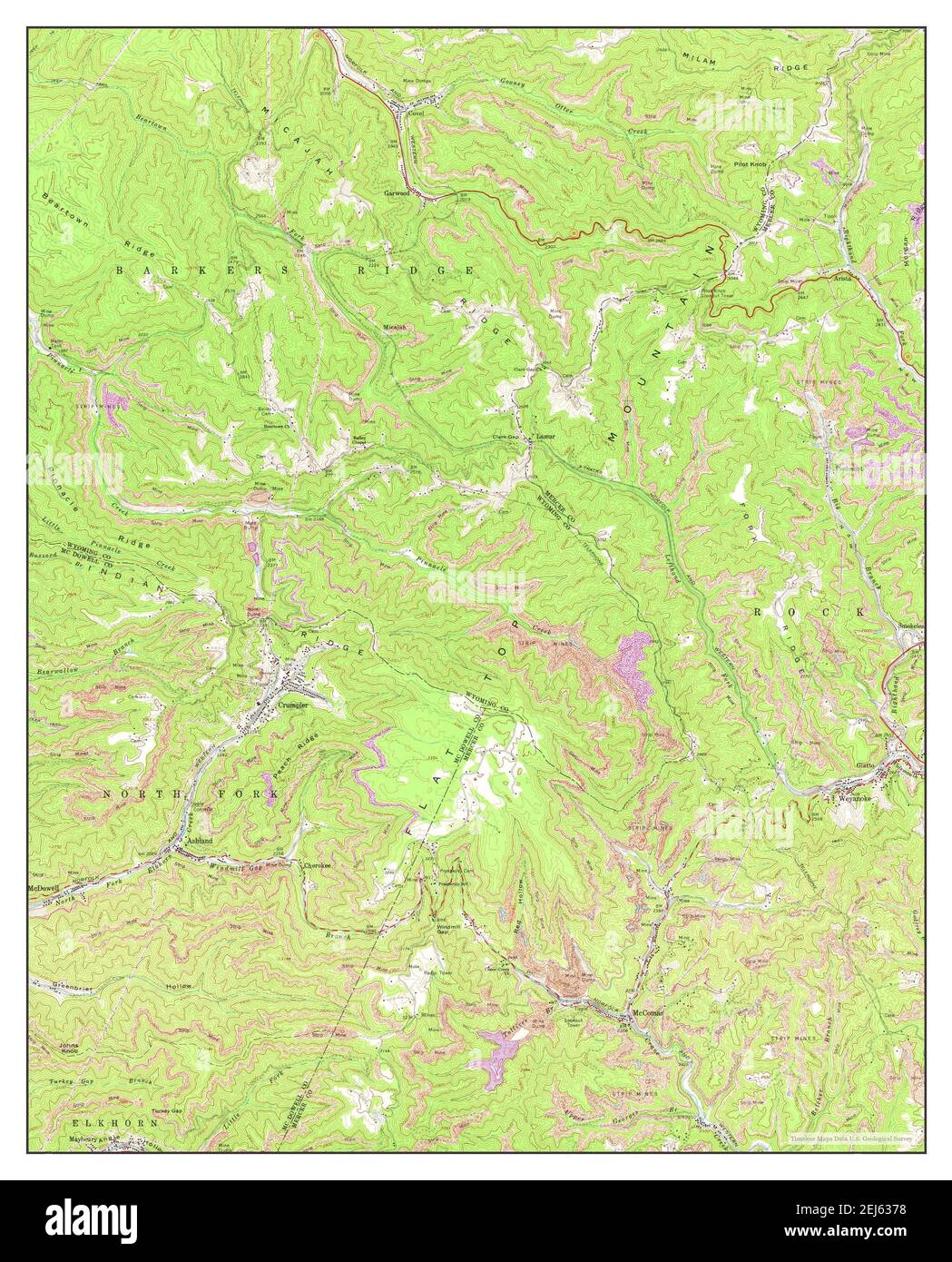 Crumpler, West Virginia, map 1967, 124000, United States of America by