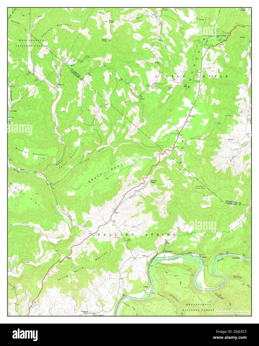Droop, West Virginia, map 1977, 1:24000, United States of America by Timeless Maps, data U.S. Geological Survey Stock Photo