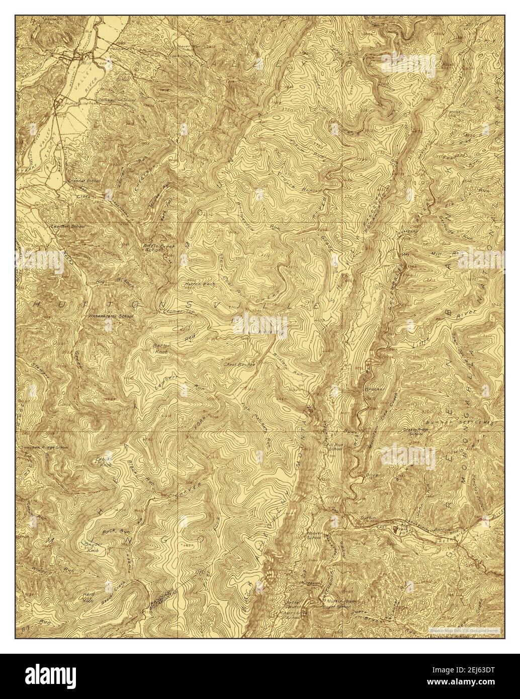 Durbin, West Virginia, map 1922, 1:48000, United States of America by Timeless Maps, data U.S. Geological Survey Stock Photo