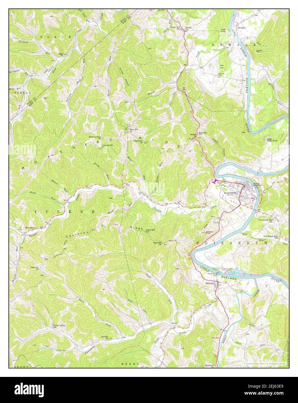 Elizabeth West Virginia Map 1957 124000 United States Of America By Timeless Maps Data Us Geological Survey 2EJ63E9 