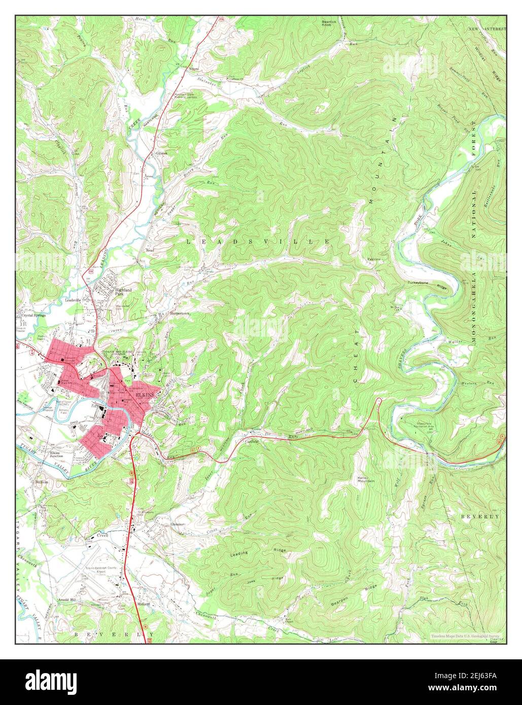 Elkins, West Virginia, map 1969, 124000, United States of America by