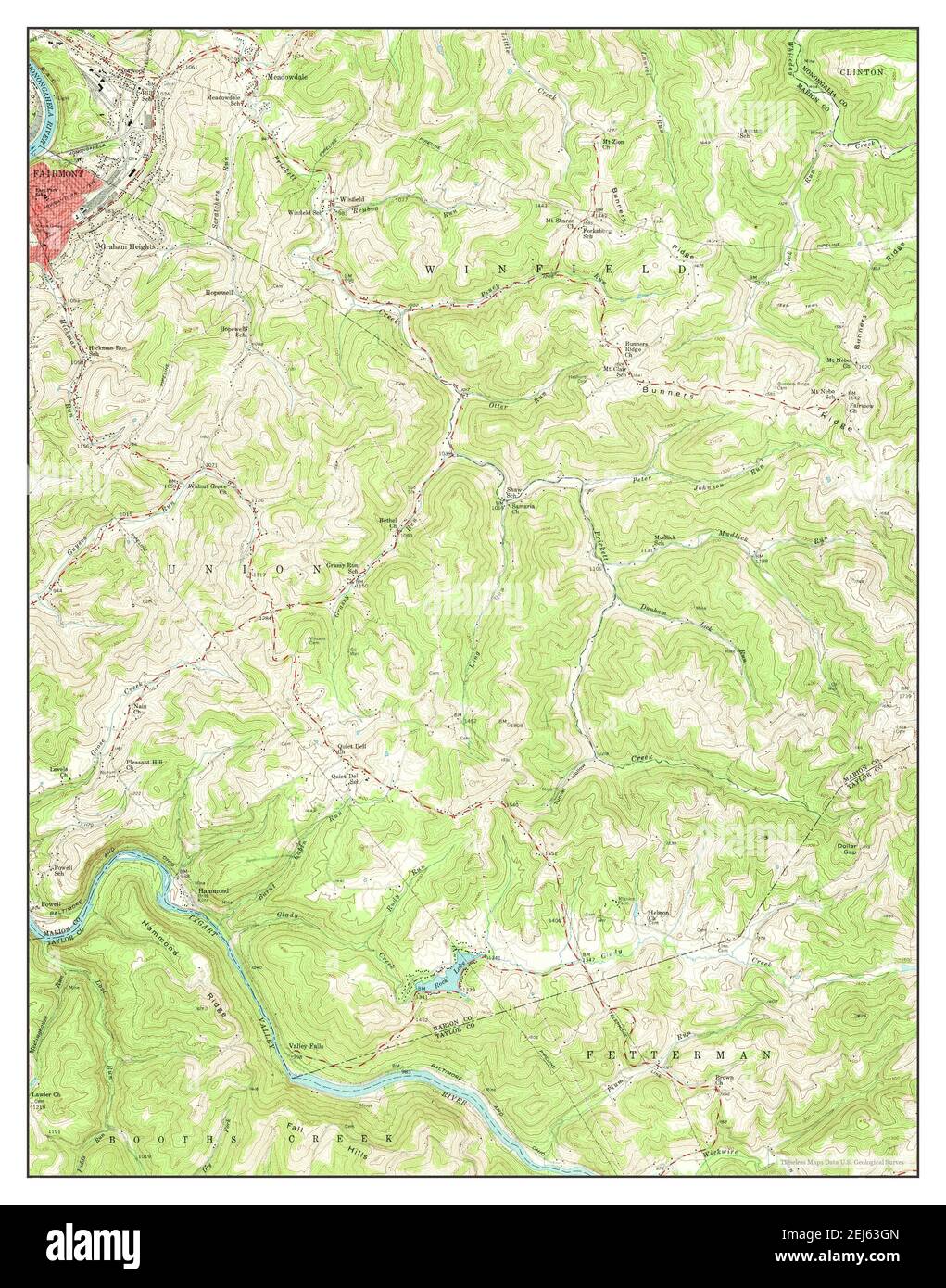 Map of fairmont virginia Cut Out Stock Images & Pictures Alamy