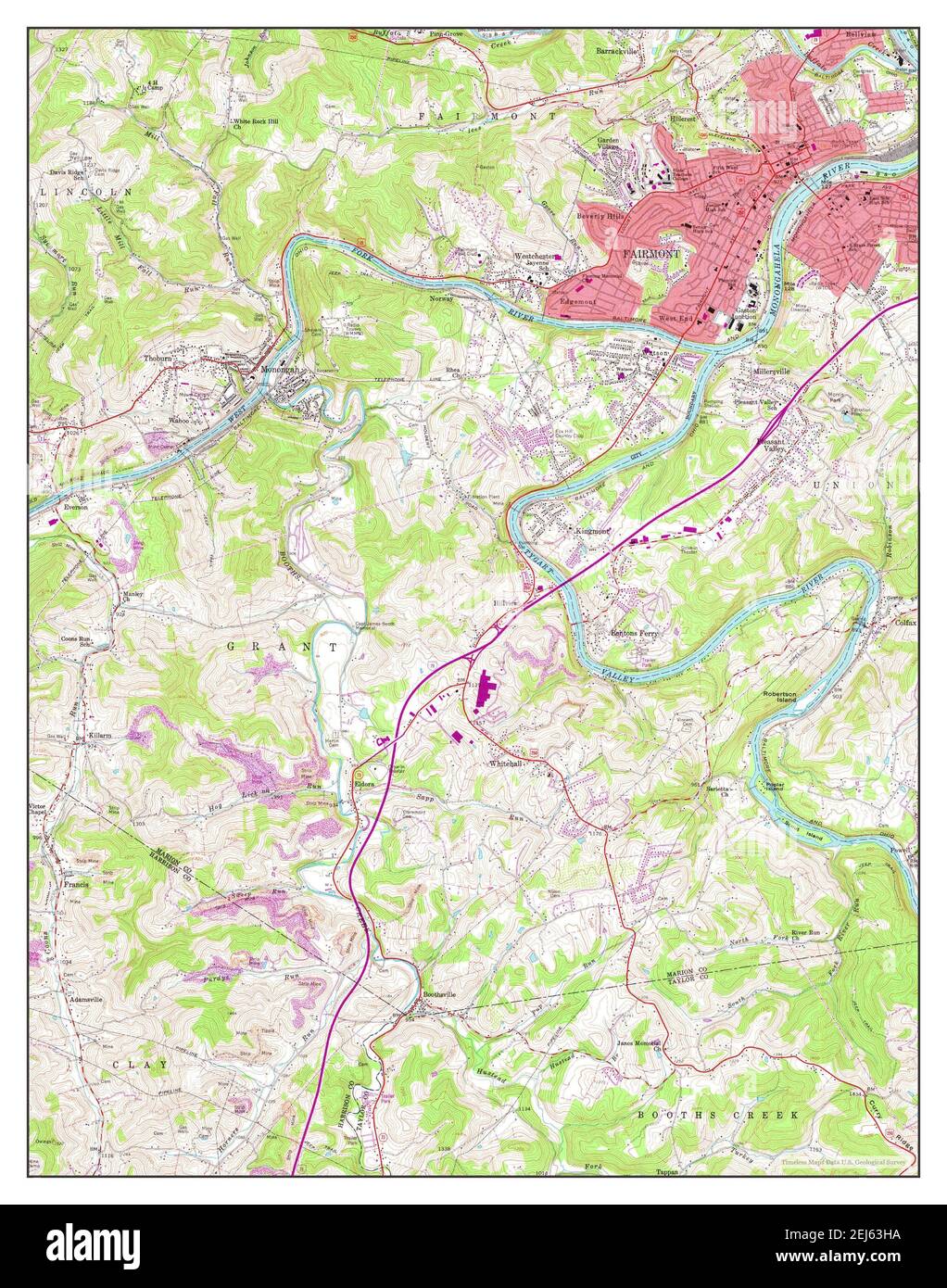 Fairmont virginia map Cut Out Stock Images & Pictures Alamy