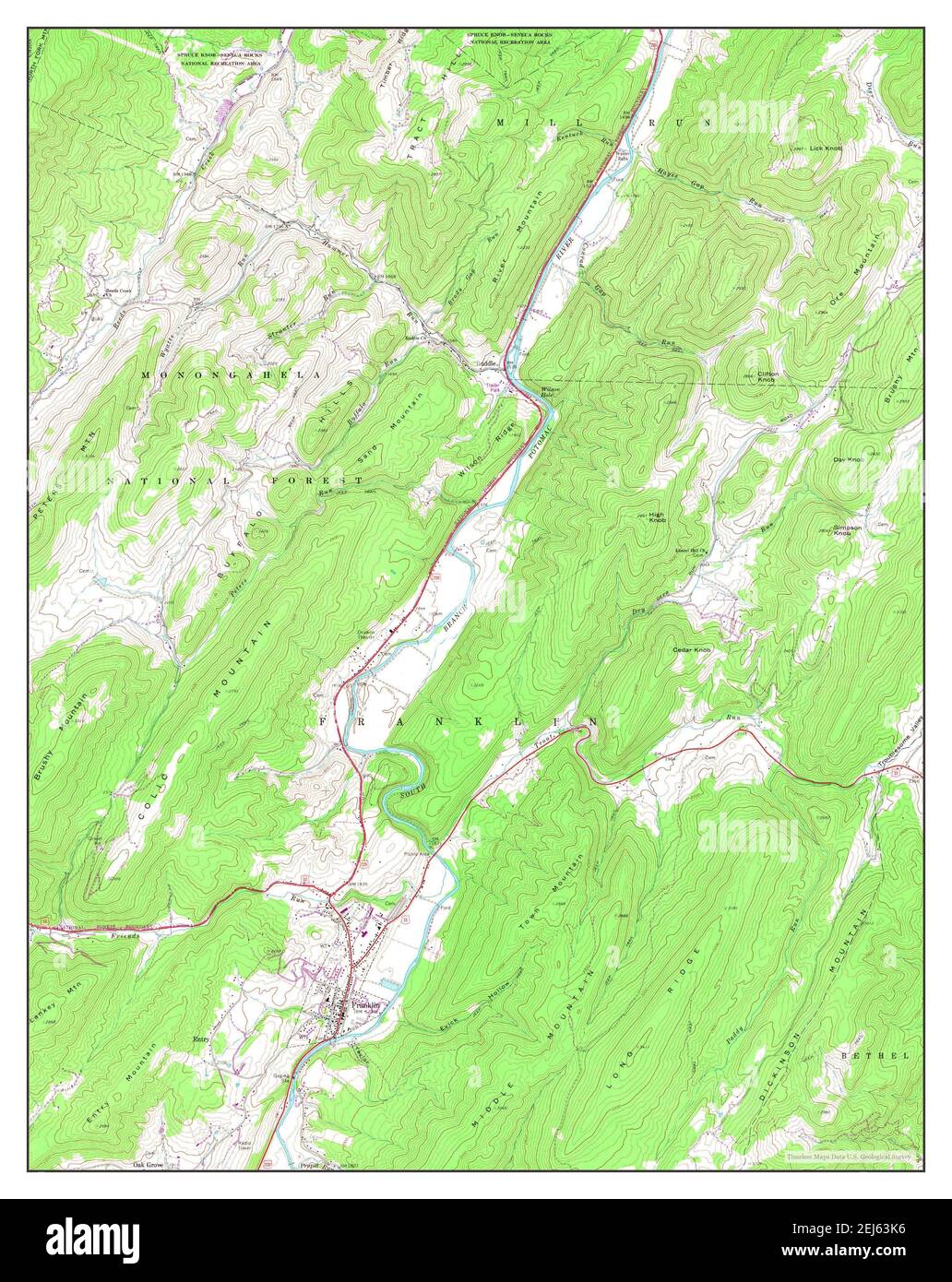Franklin, West Virginia, map 1969, 124000, United States of America by