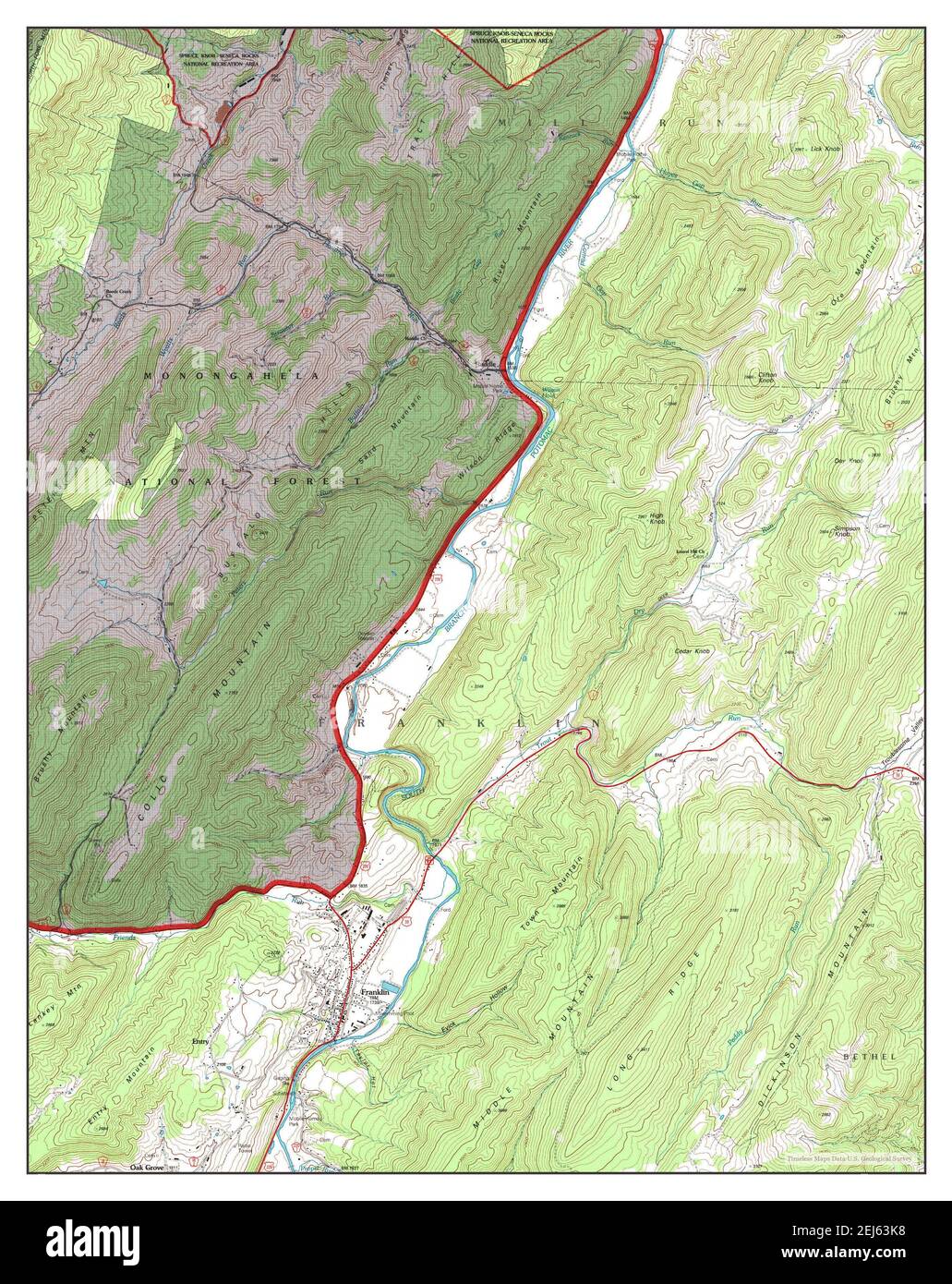 Franklin, West Virginia, map 1995, 124000, United States of America by