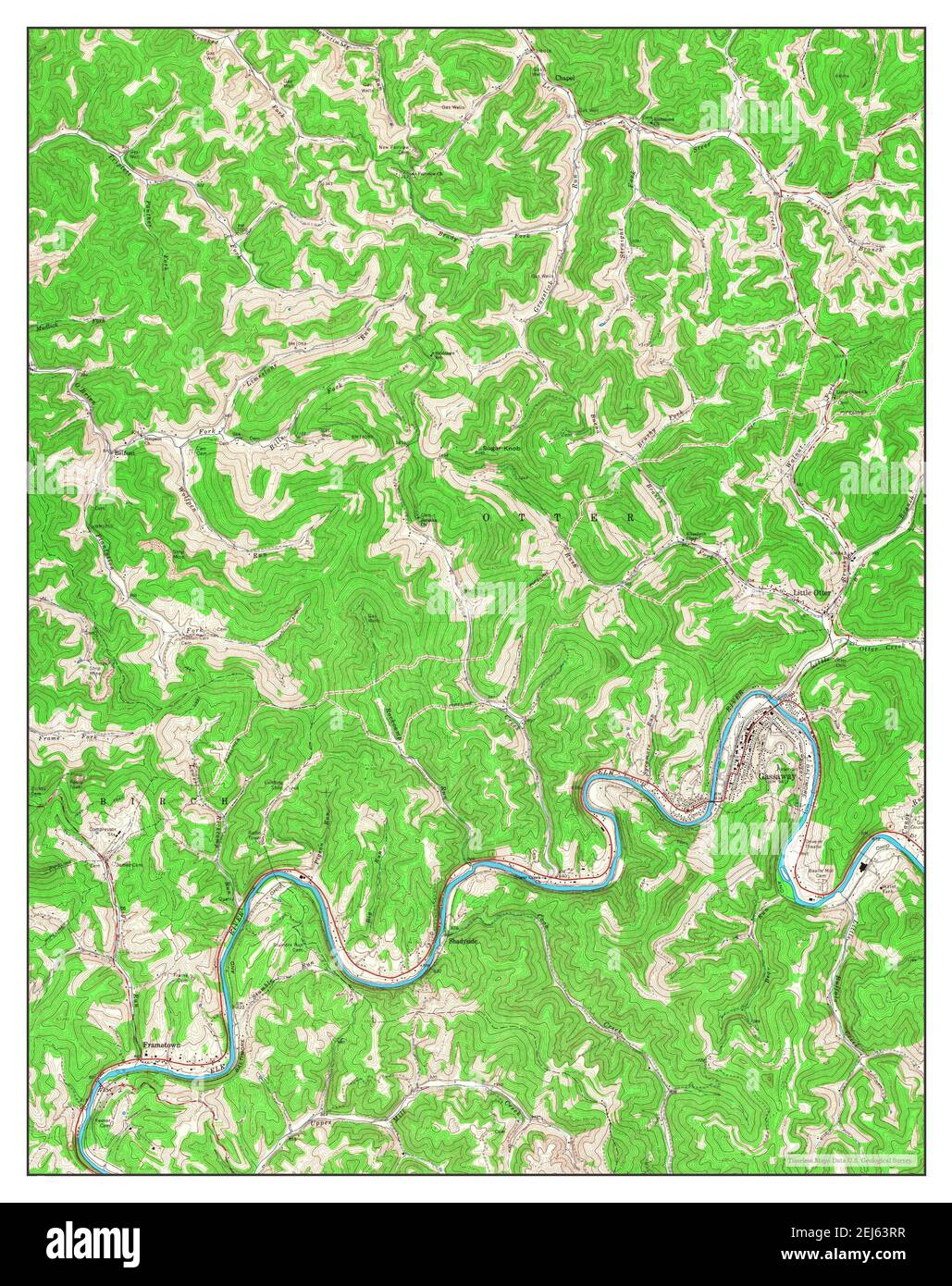 Gassaway, West Virginia, map 1965, 124000, United States of America by