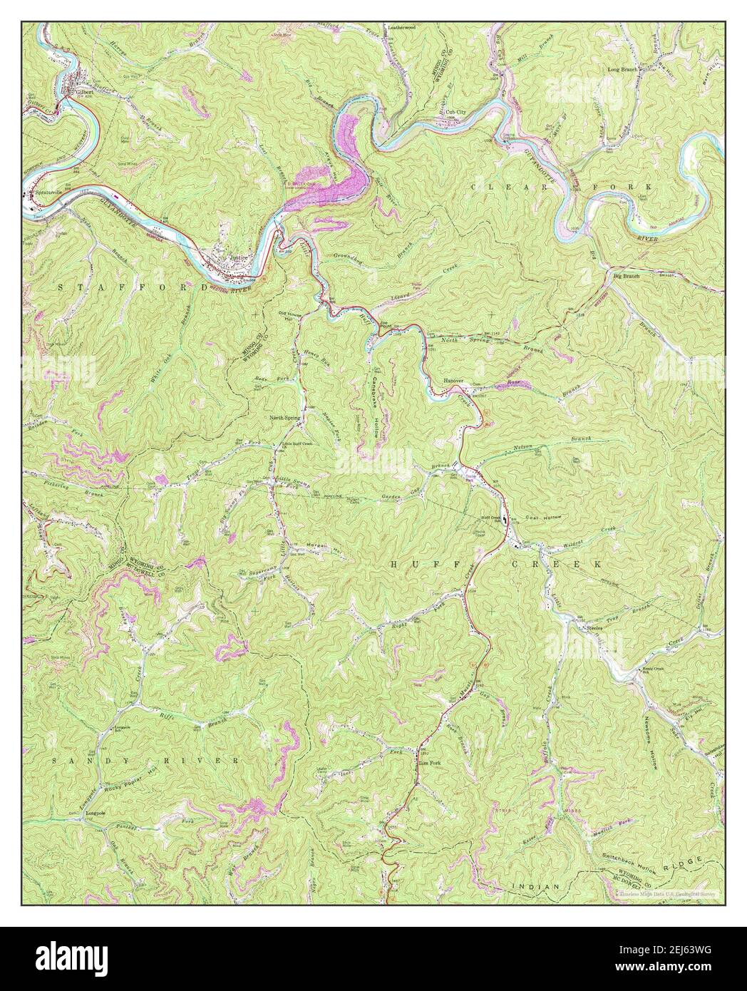 Gilbert, West Virginia, map 1963, 124000, United States of America by Timeless Maps, data U.S