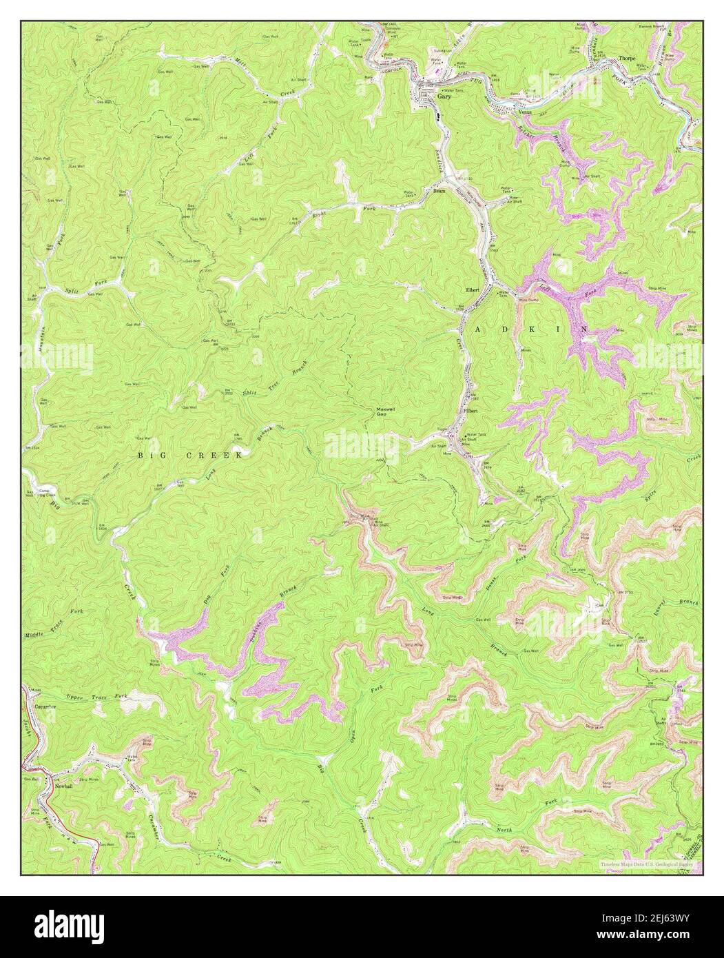 Gary, West Virginia, map 1967, 124000, United States of America by