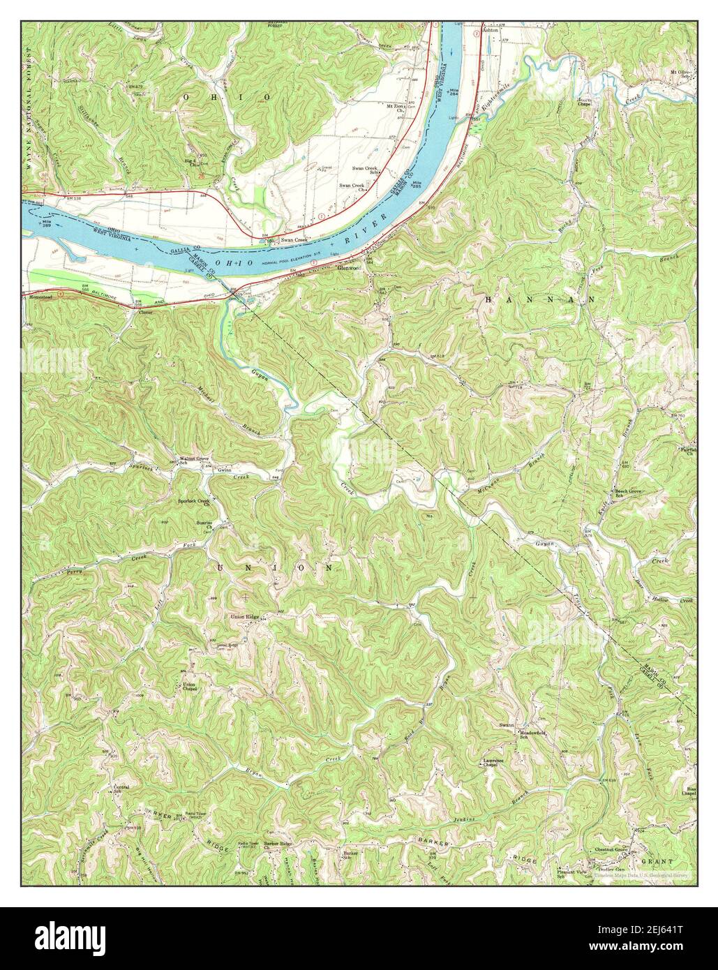 Glenwood, West Virginia, map 1968, 124000, United States of America by Timeless Maps, data U.S