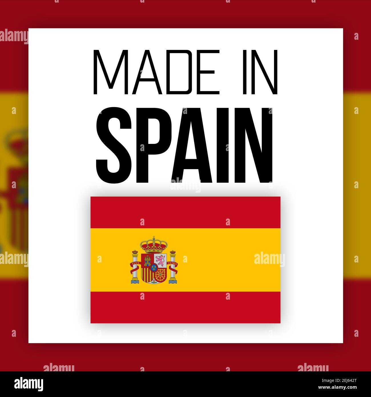 Made In Spain Labels Set Spanish Product Emblem Stock Illustration