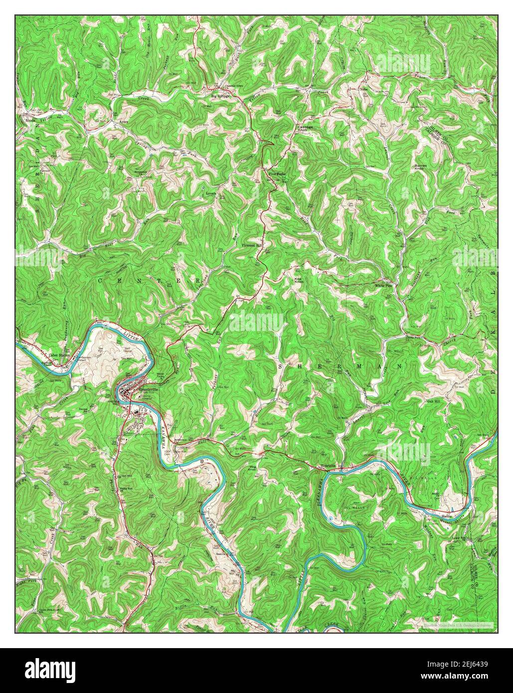 Grantsville, West Virginia, map 1966, 124000, United States of America