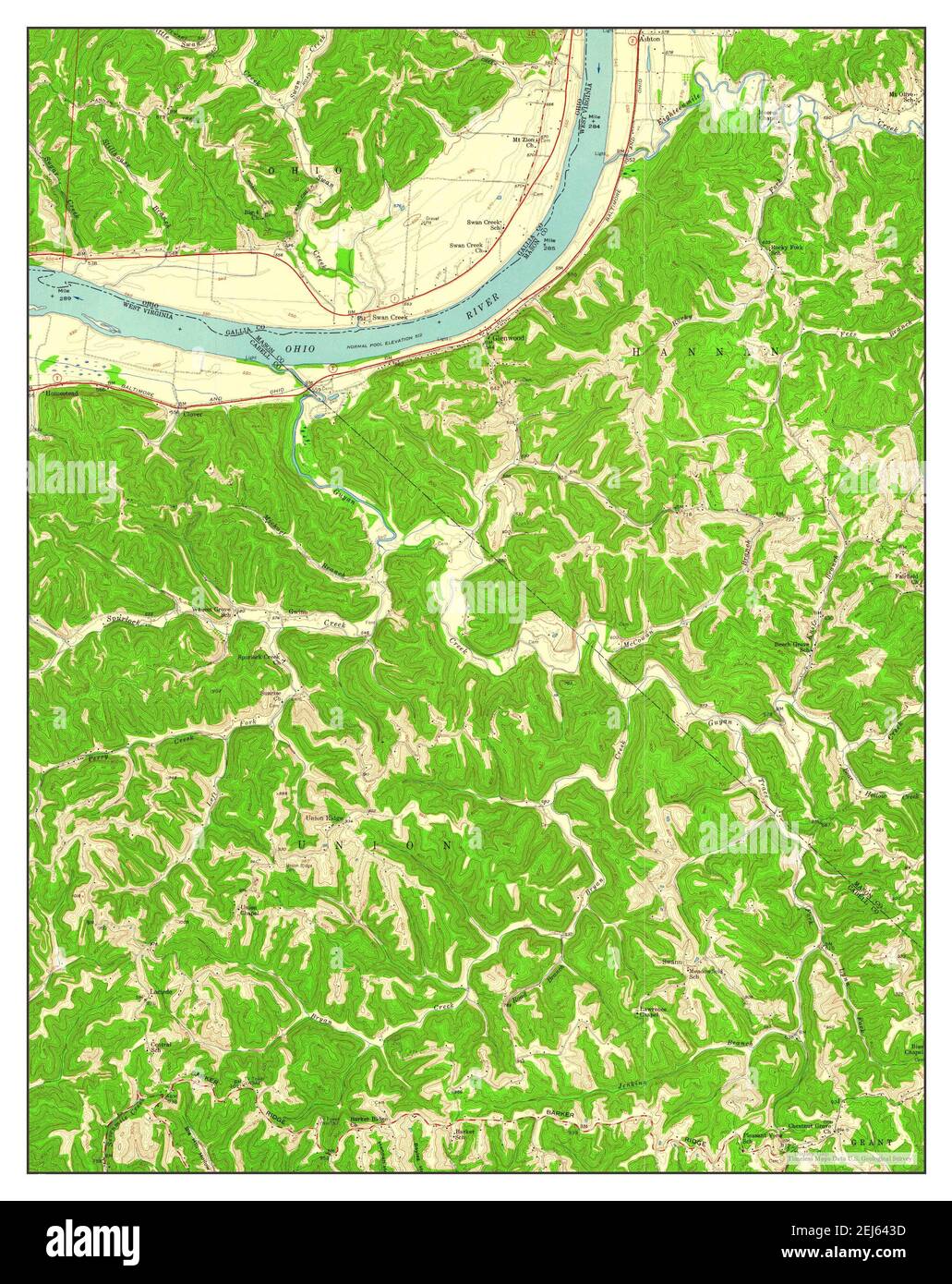 Glenwood, West Virginia, map 1958, 124000, United States of America by Timeless Maps, data U.S