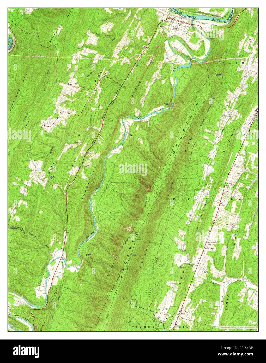 Great Cacapon, West Virginia, map 1958, 124000, United States of