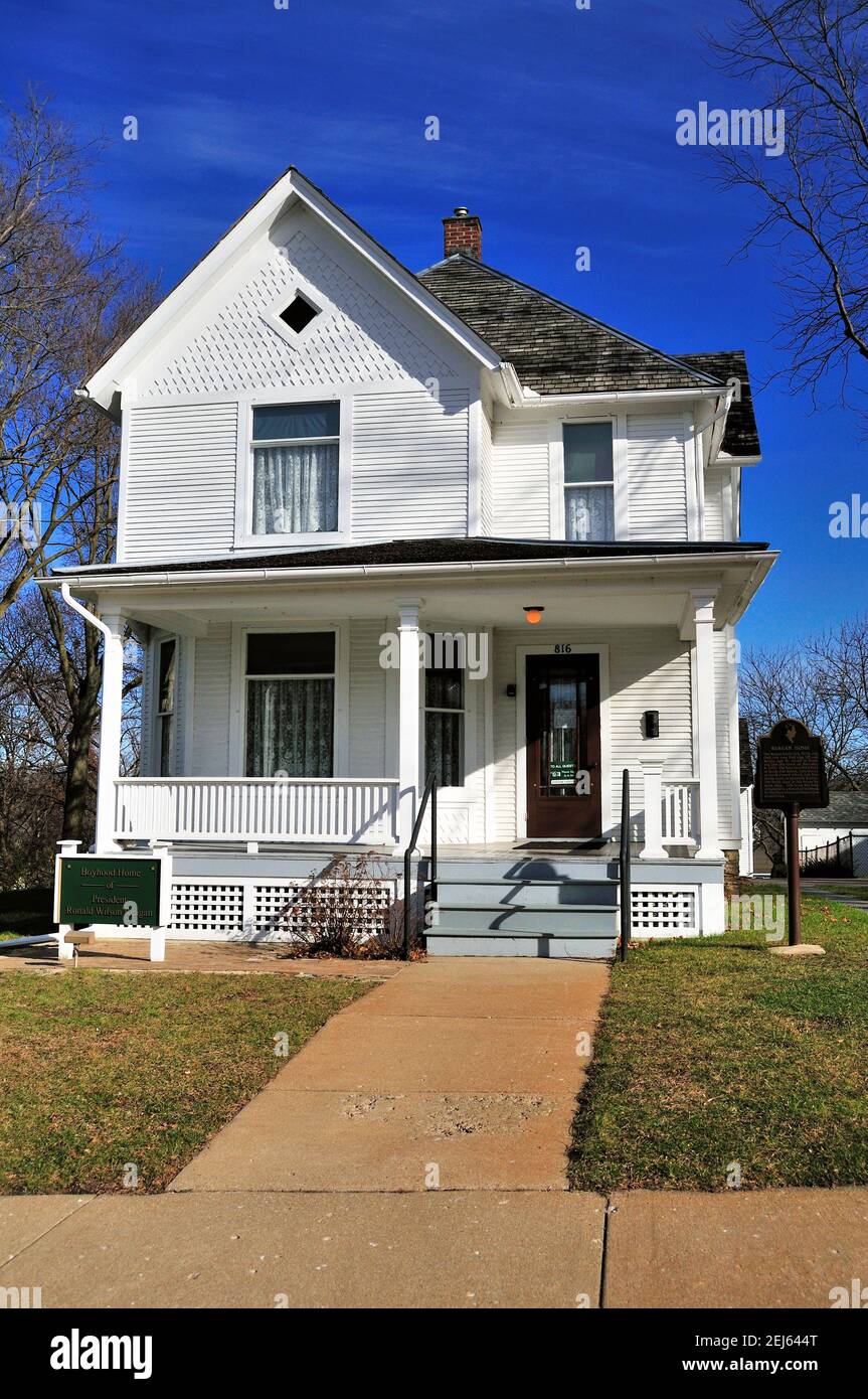 Dixon, Illinois, USA. The boyhood home of Ronald Reagan in Dixon