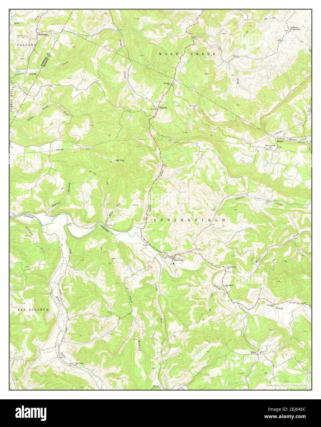 Greenville, West Virginia, map 1971, 124000, United States of America