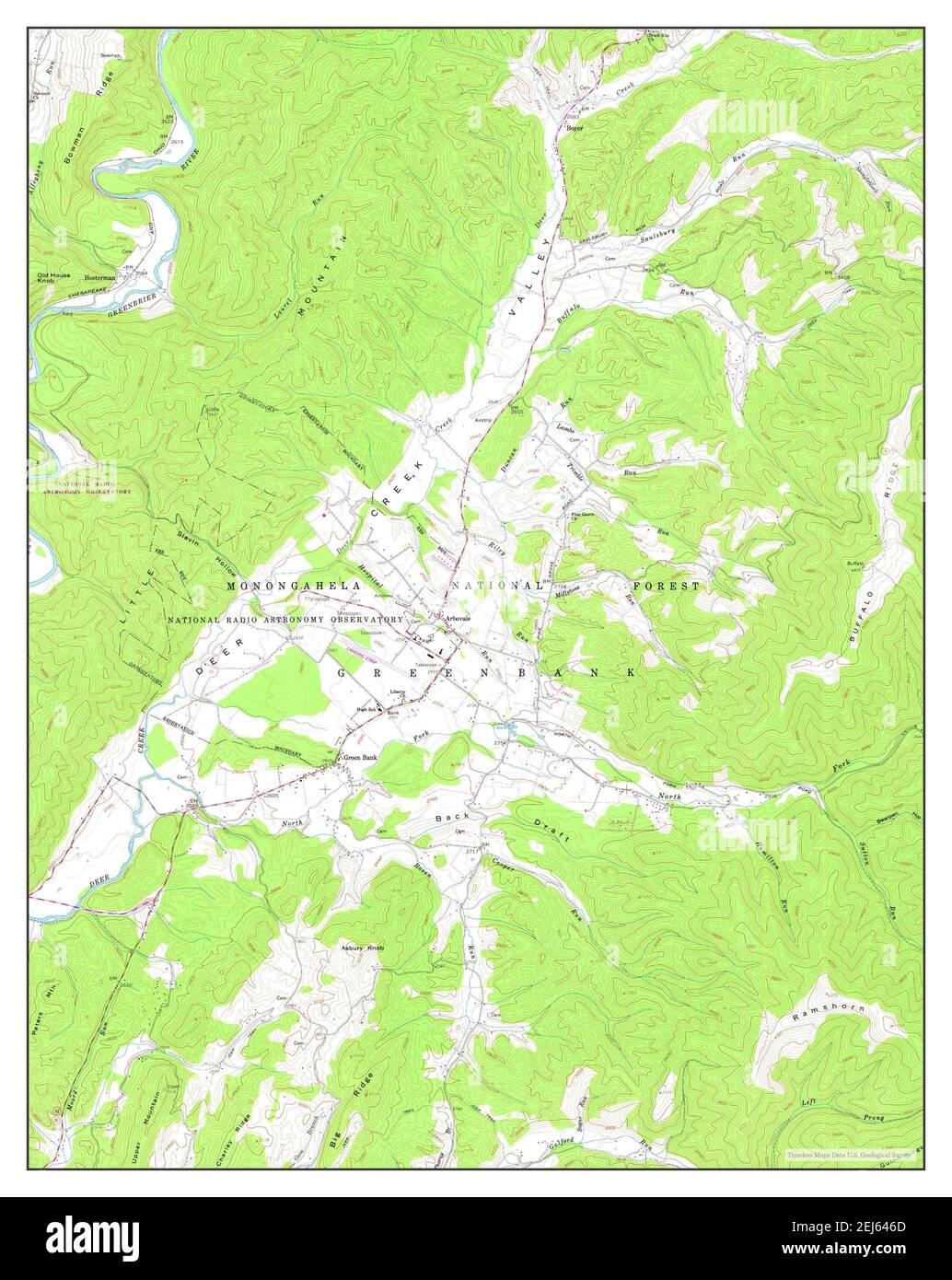 Green Bank, West Virginia, map 1960, 124000, United States of America