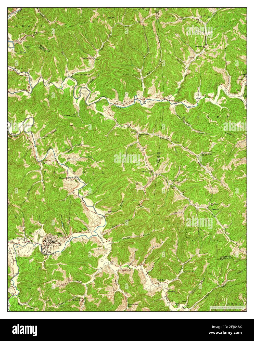 Hamlin, West Virginia, map 1958, 124000, United States of America by