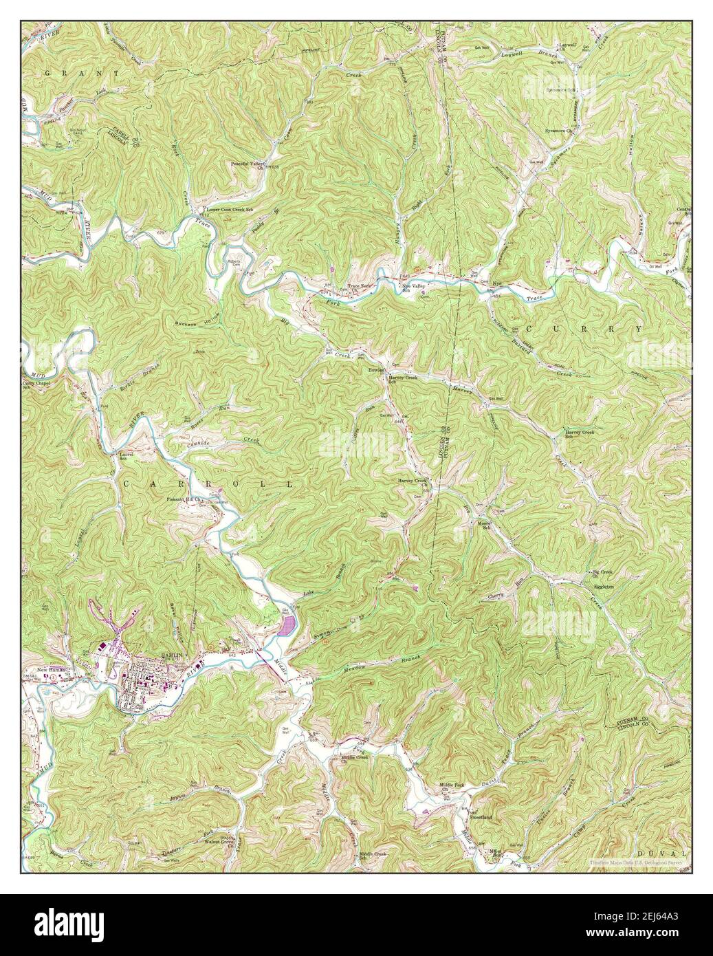 Hamlin, West Virginia, map 1958, 124000, United States of America by Timeless Maps, data U.S