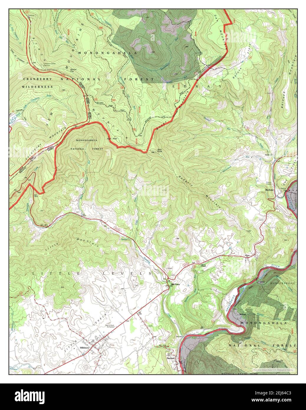 Hillsboro, West Virginia, map 1995, 124000, United States of America