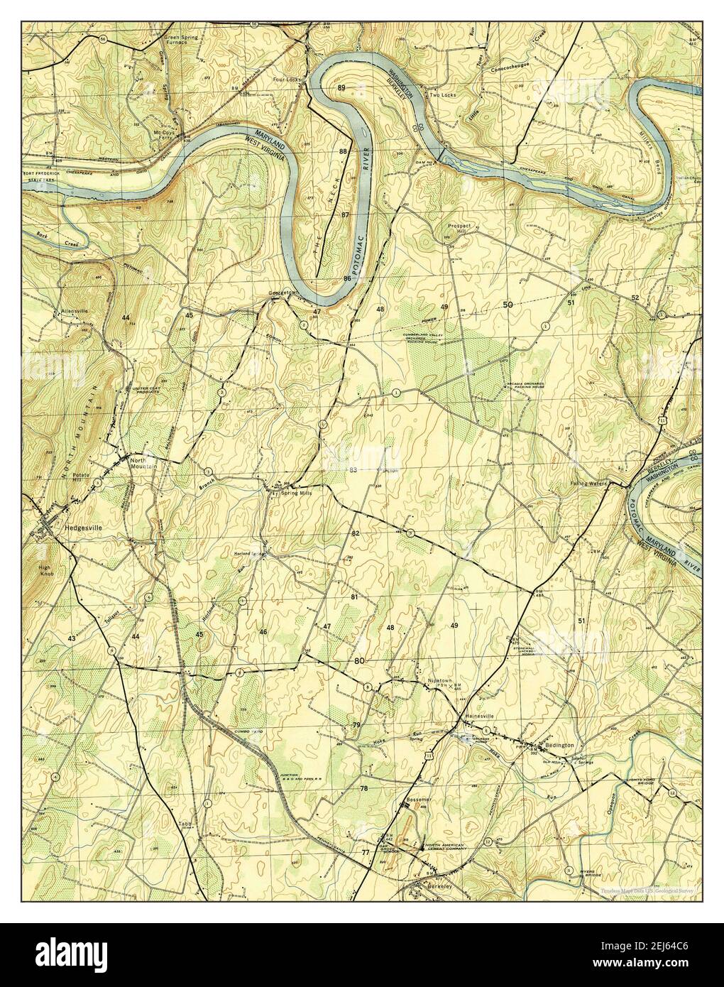 Hedgesville, West Virginia, map 1949, 125000, United States of America