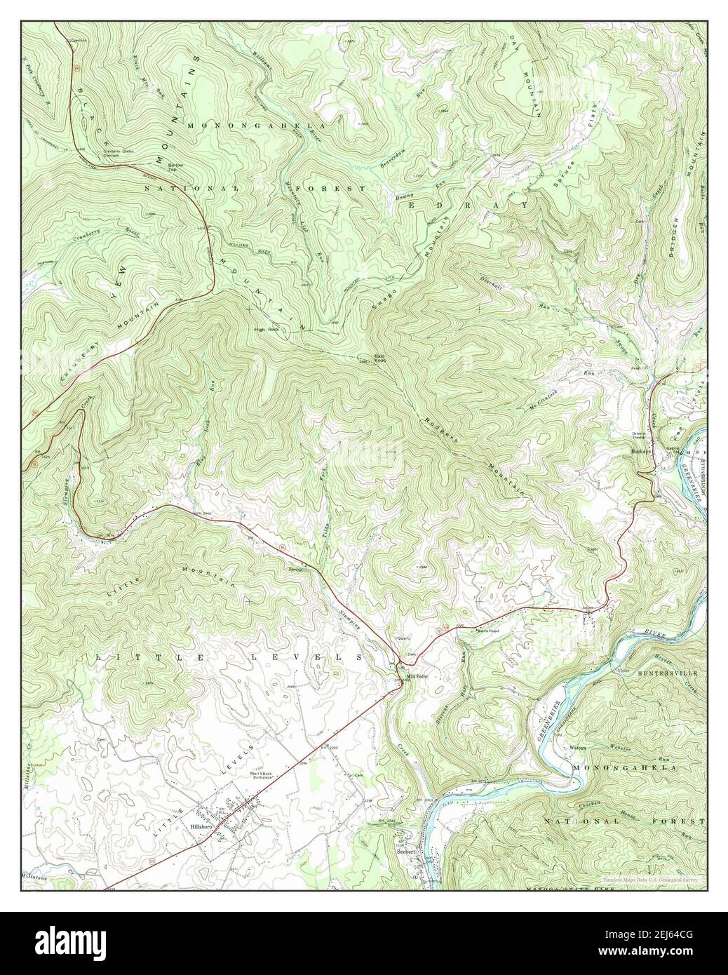Hillsboro, West Virginia, map 1977, 124000, United States of America