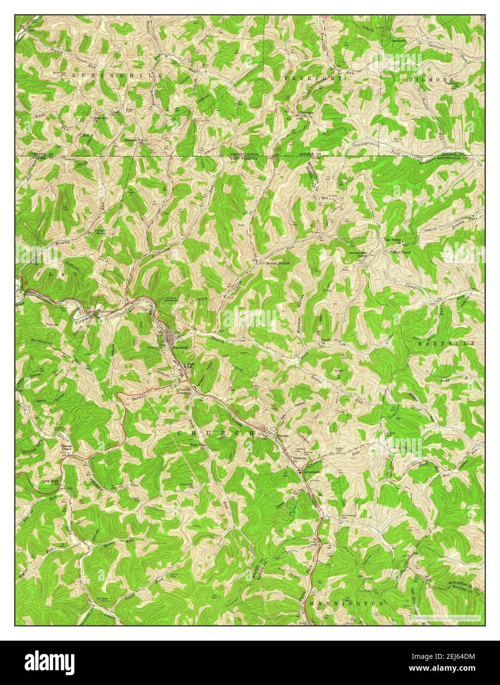 Hundred, West Virginia, map 1958, 124000, United States of America by