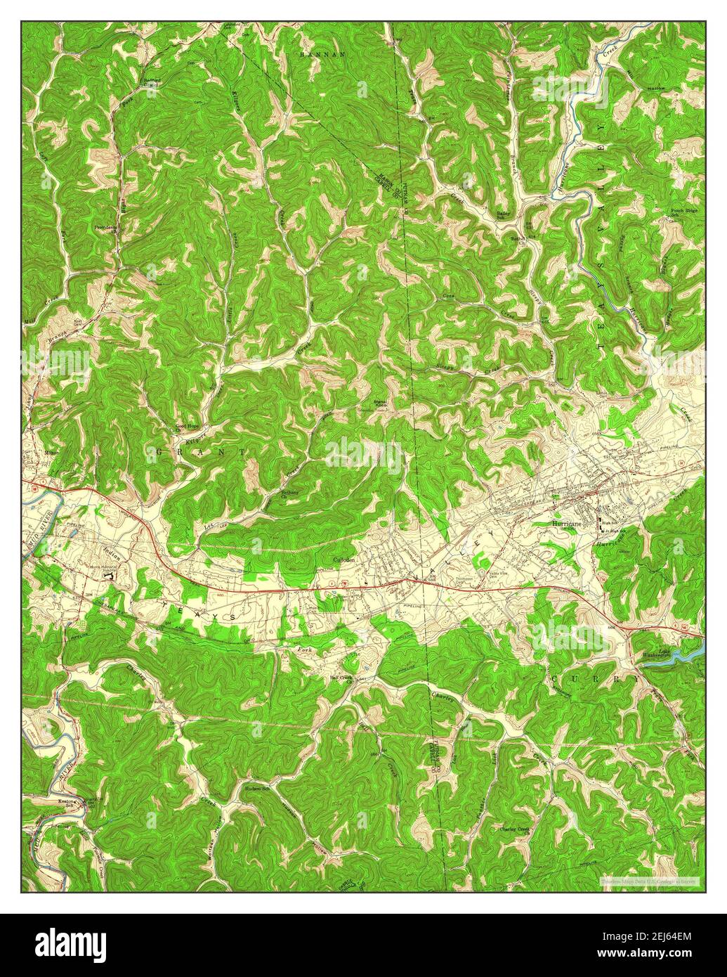 Hurricane, West Virginia, map 1958, 124000, United States of America