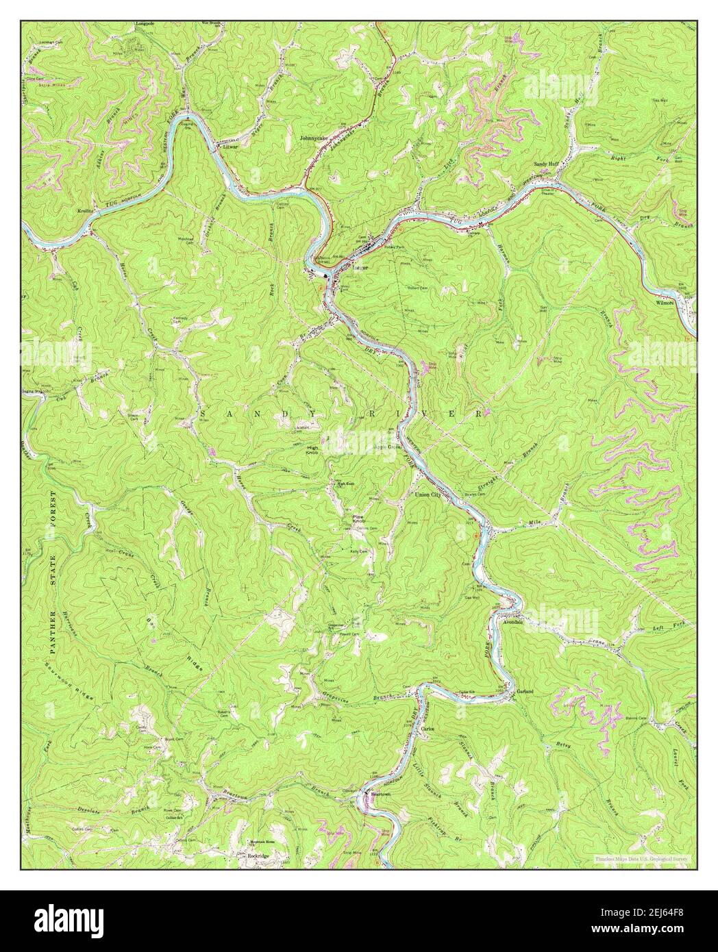 Iaeger, West Virginia, map 1964, 124000, United States of America by