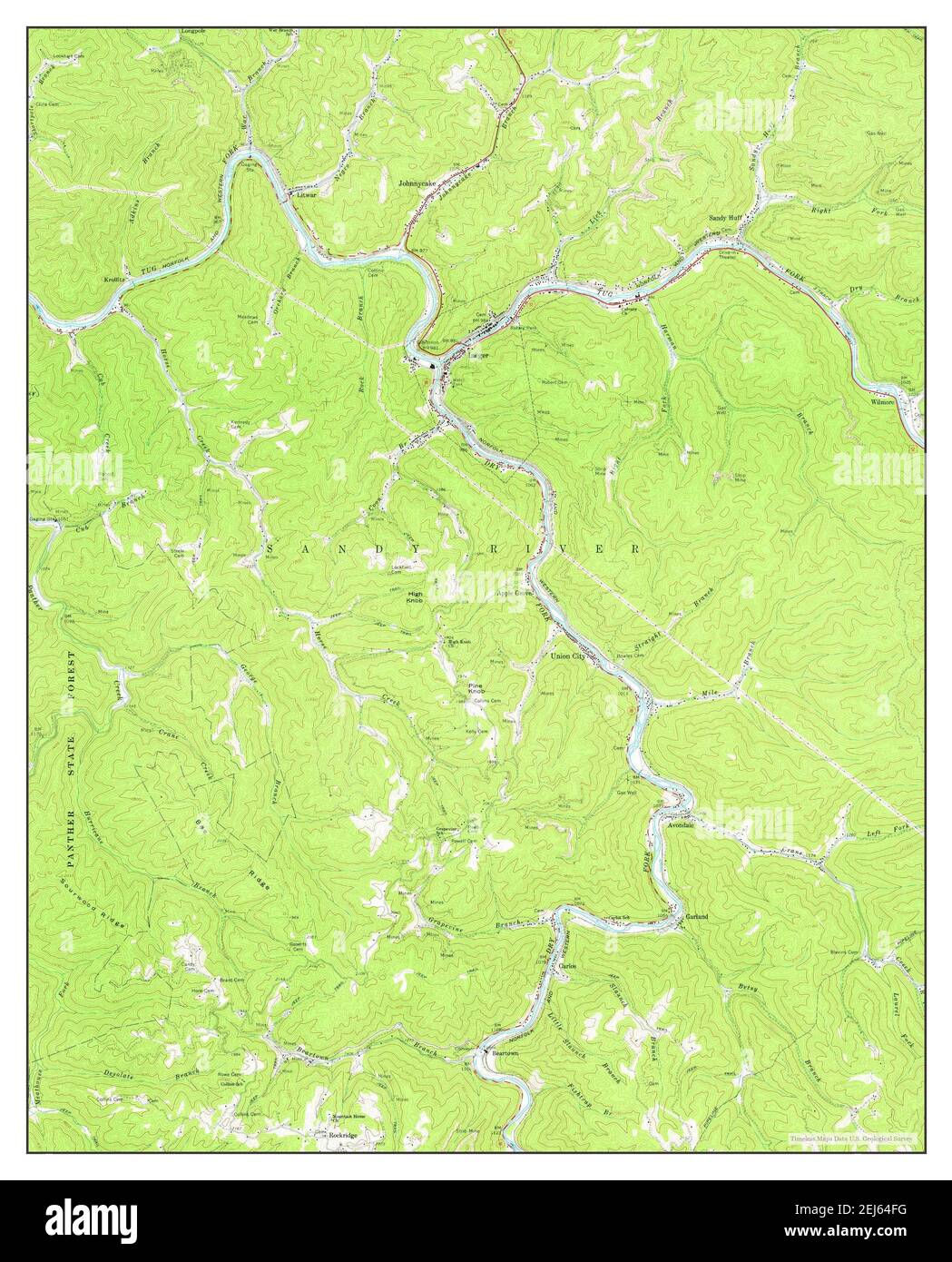 Iaeger, West Virginia, map 1964, 124000, United States of America by