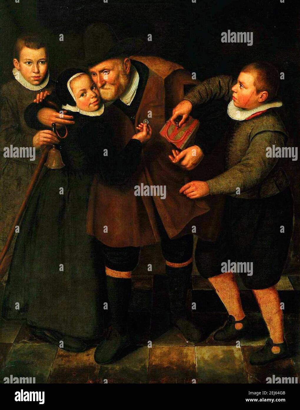 Old man grateful for alms - Cornelis Engelsz, circa 1625 Stock Photo