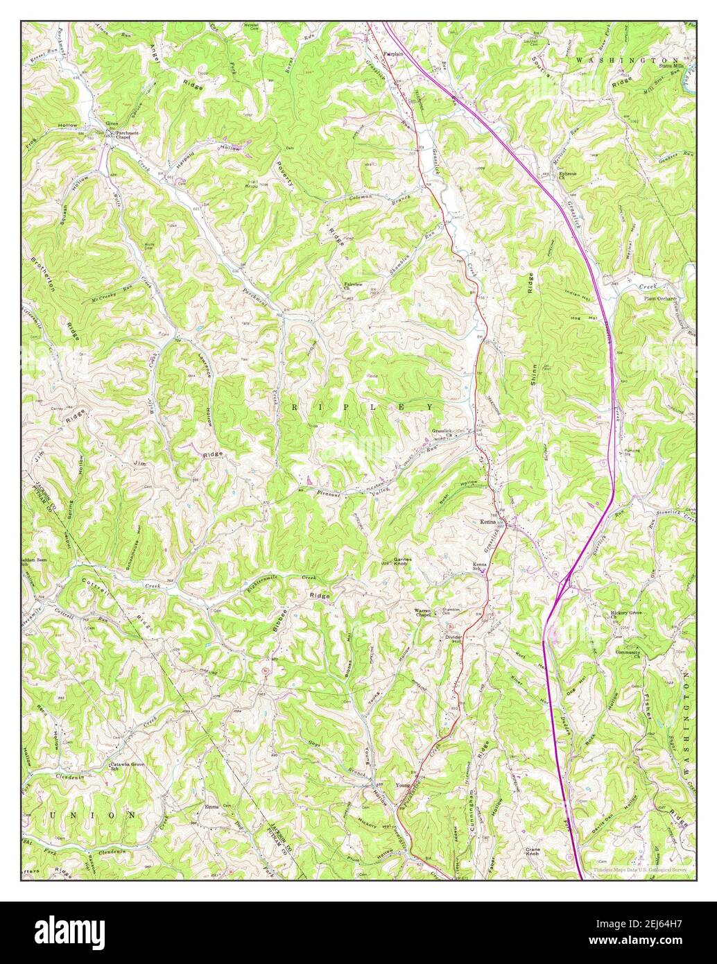 Kenna, West Virginia, map 1957, 124000, United States of America by