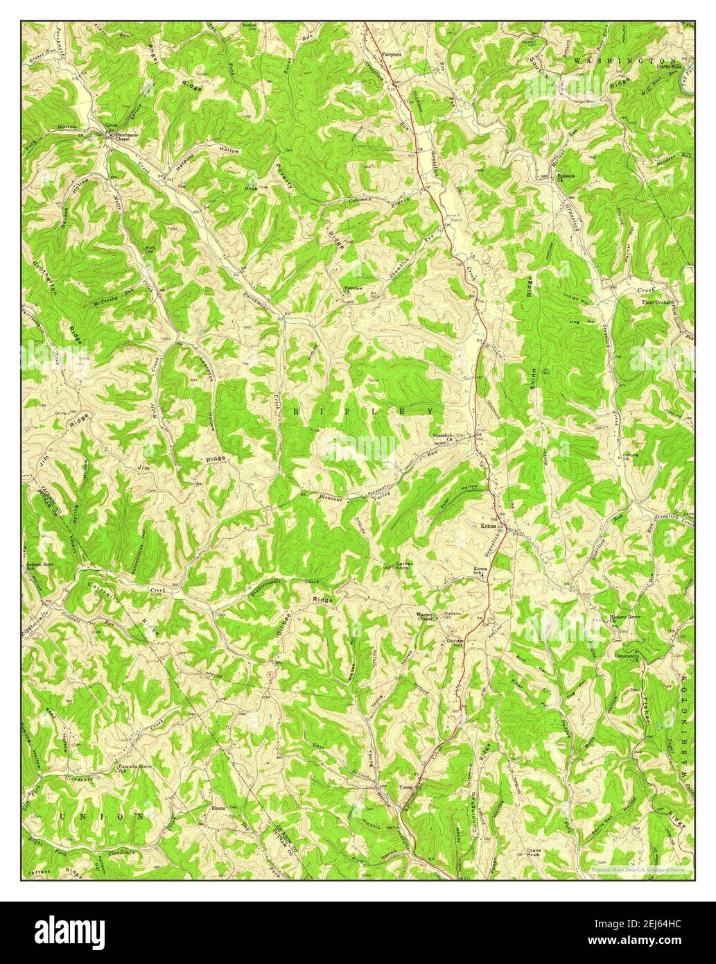 Kenna, West Virginia, map 1957, 124000, United States of America by