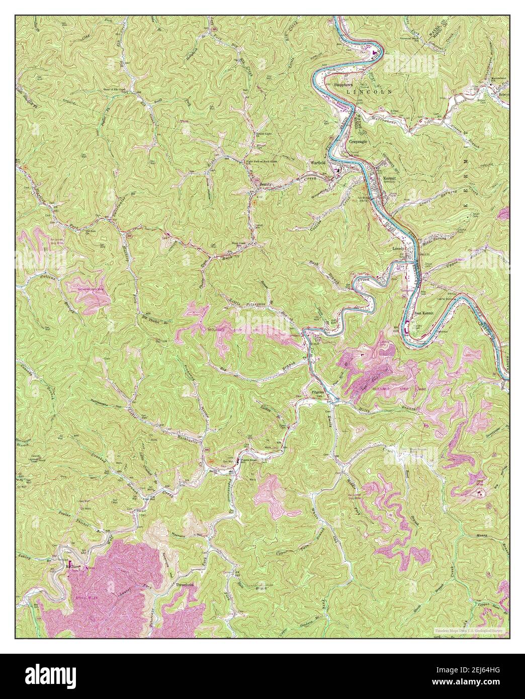 Kermit, West Virginia, map 1963, 124000, United States of America by