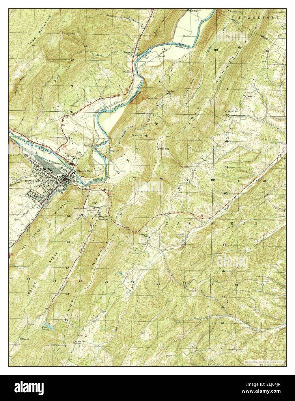 Keyser, West Virginia, map 1950, 125000, United States of America by