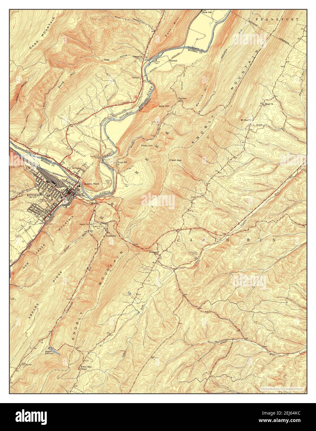 Keyser, West Virginia, map 1951, 124000, United States of America by