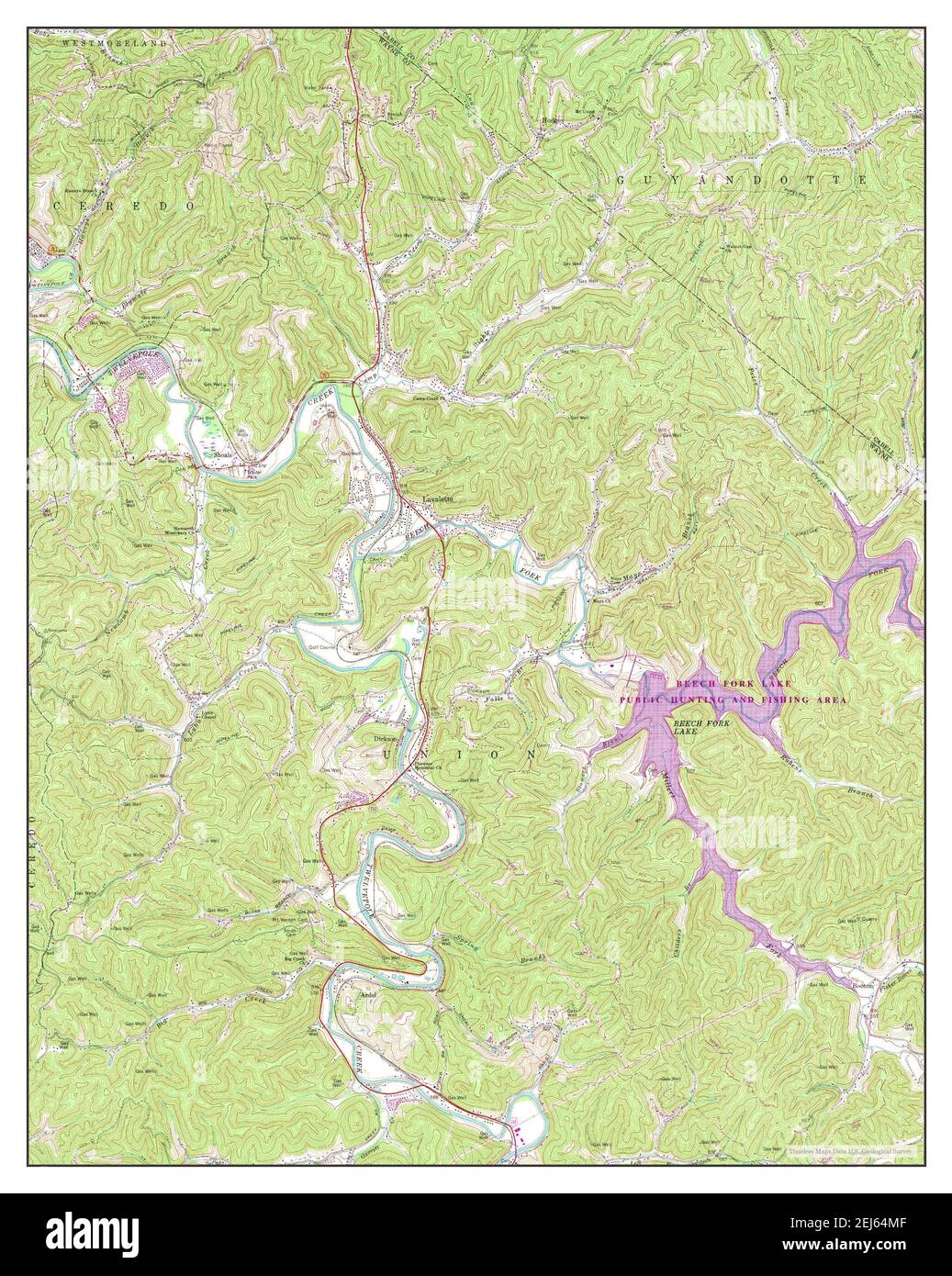 Lavalette, West Virginia, map 1972, 124000, United States of America