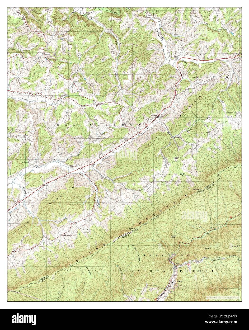 Lindside, West Virginia, map 1998, 124000, United States of America by Timeless Maps, data U.S