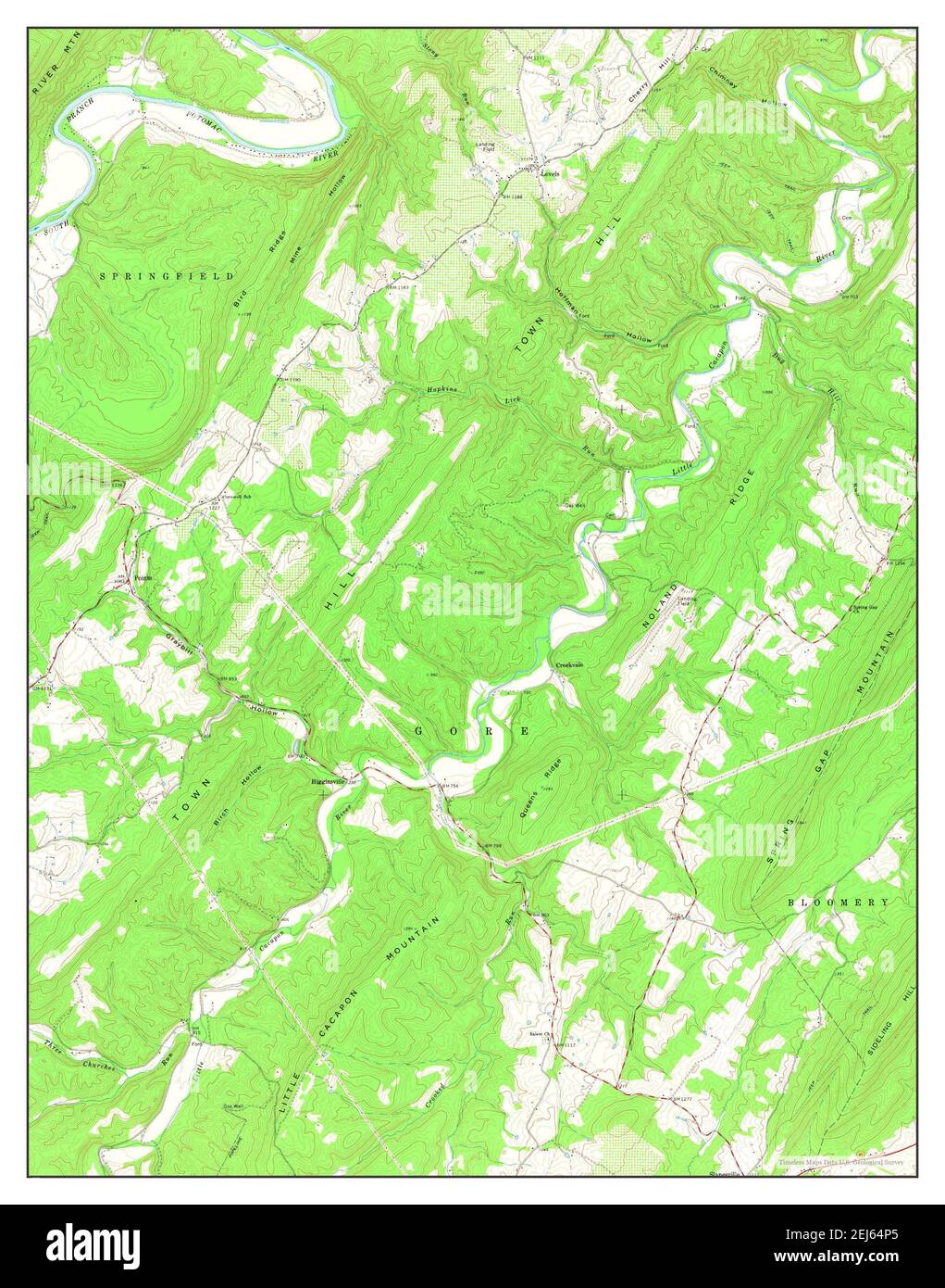 Levels, West Virginia, map 1973, 124000, United States of America by