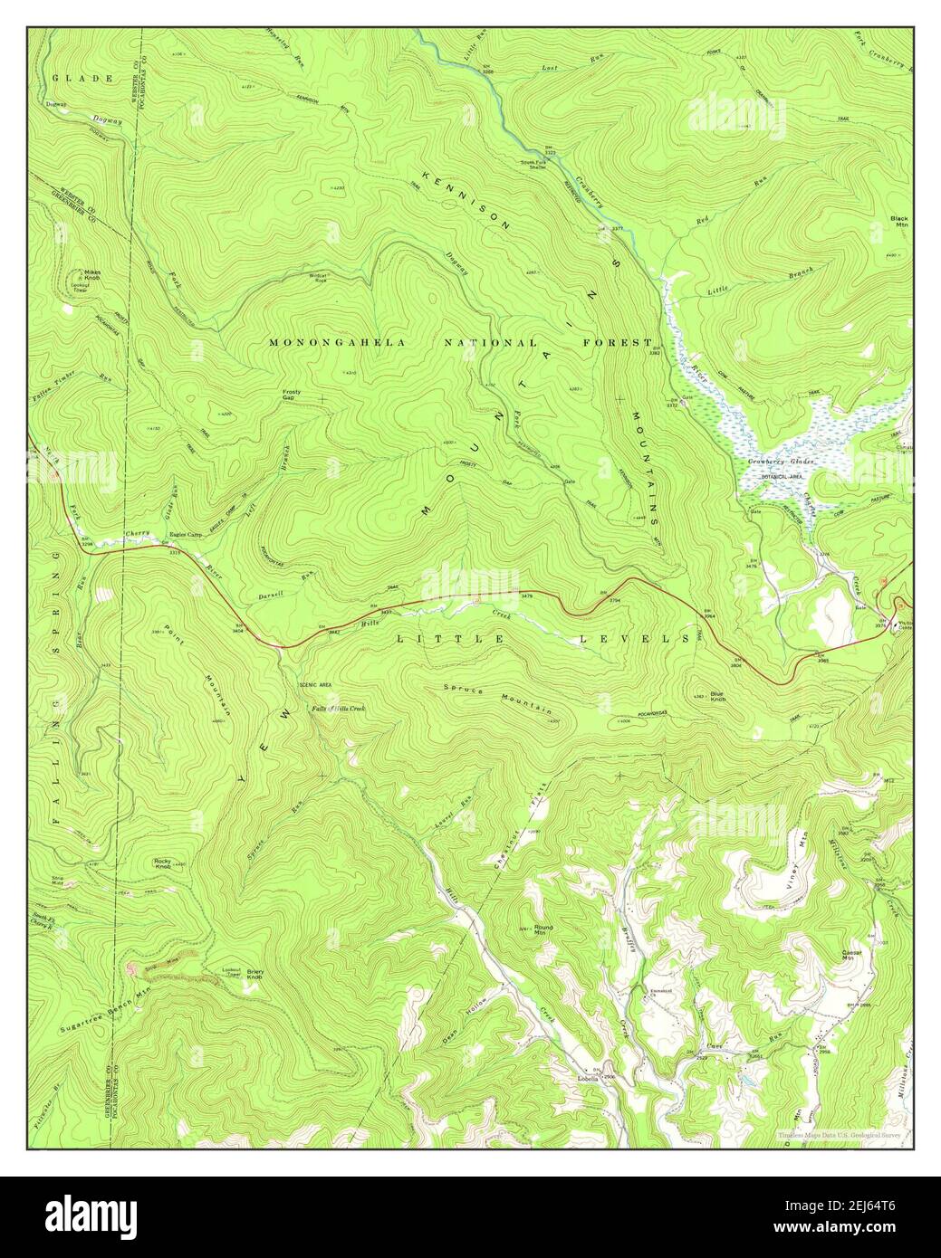 Lobelia, West Virginia, map 1973, 1:24000, United States of America by Timeless Maps, data U.S. Geological Survey Stock Photo