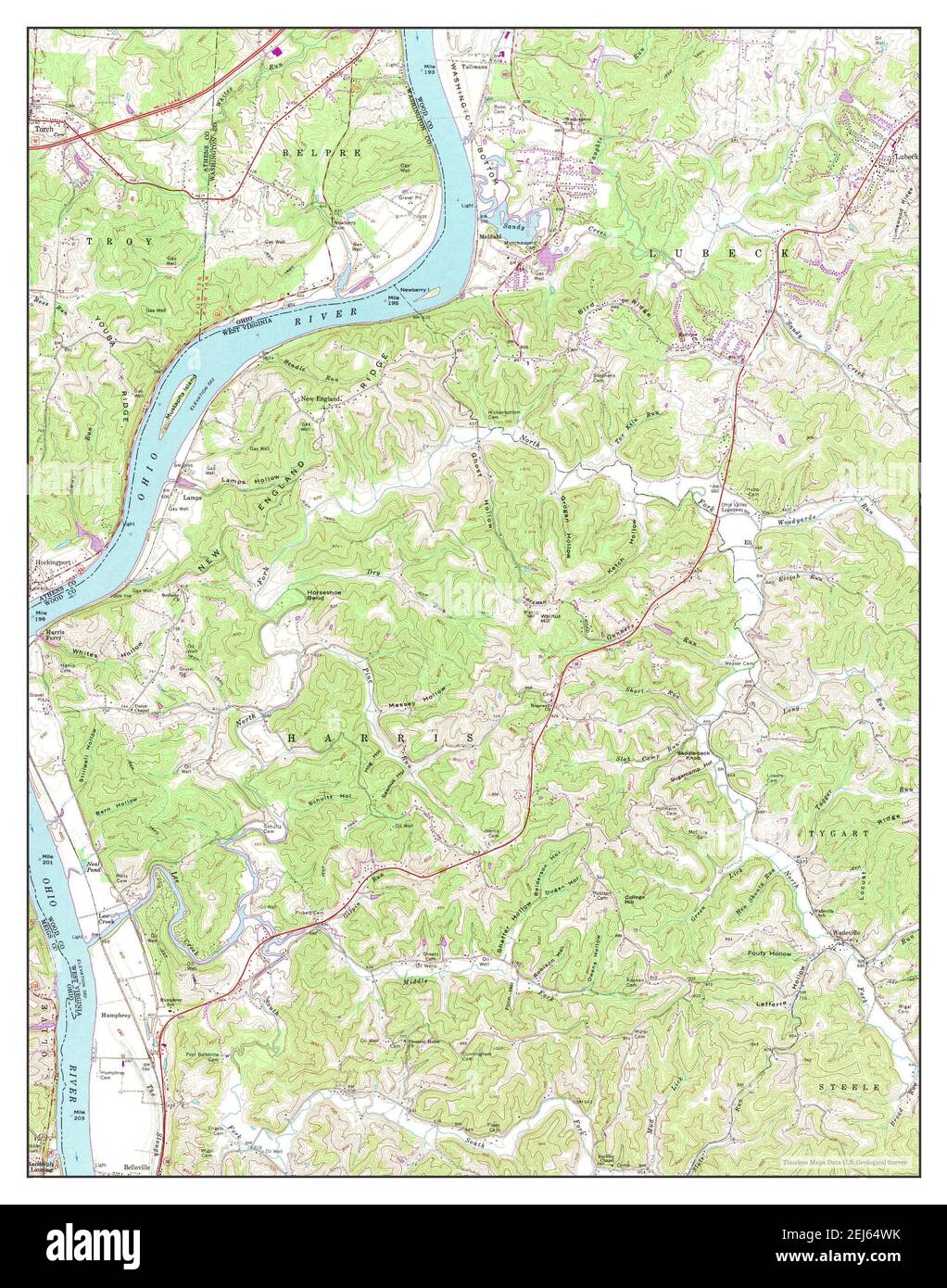 Lubeck, West Virginia, map 1961, 124000, United States of America by