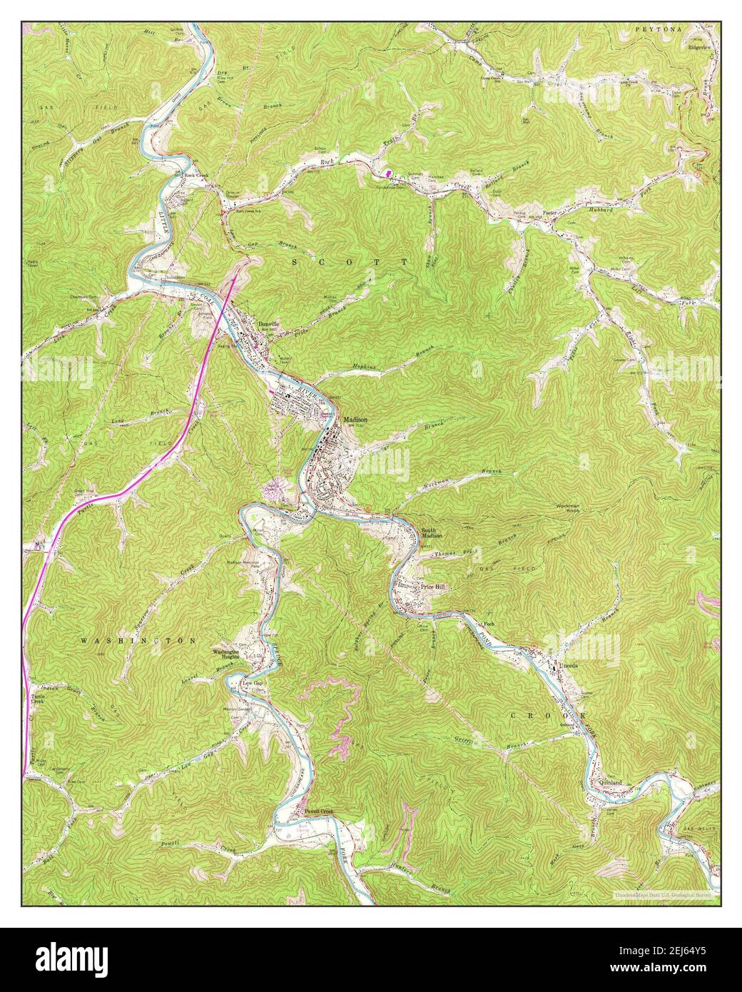 Madison, West Virginia, map 1962, 1:24000, United States of America by Timeless Maps, data U.S. Geological Survey Stock Photo