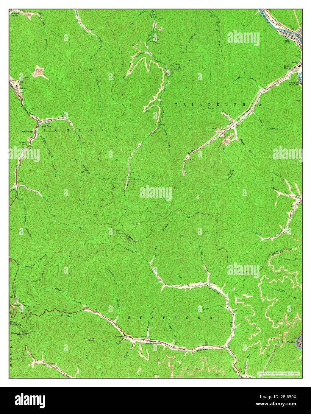 Man, West Virginia, map 1963, 1:24000, United States of America by Timeless Maps, data U.S. Geological Survey Stock Photo