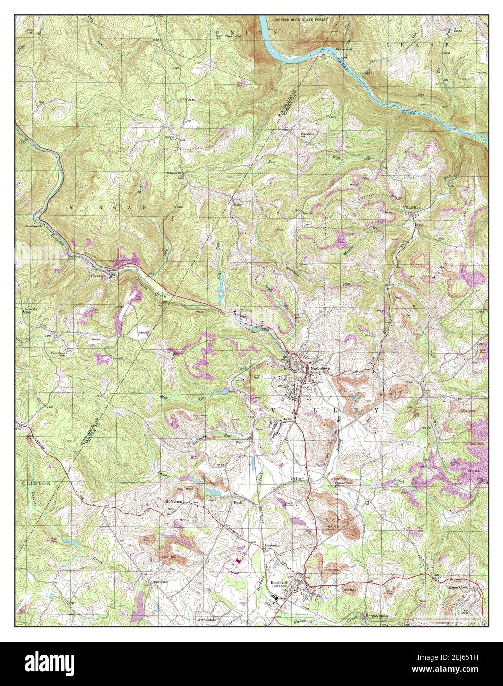 Masontown, West Virginia, map 1960, 124000, United States of America
