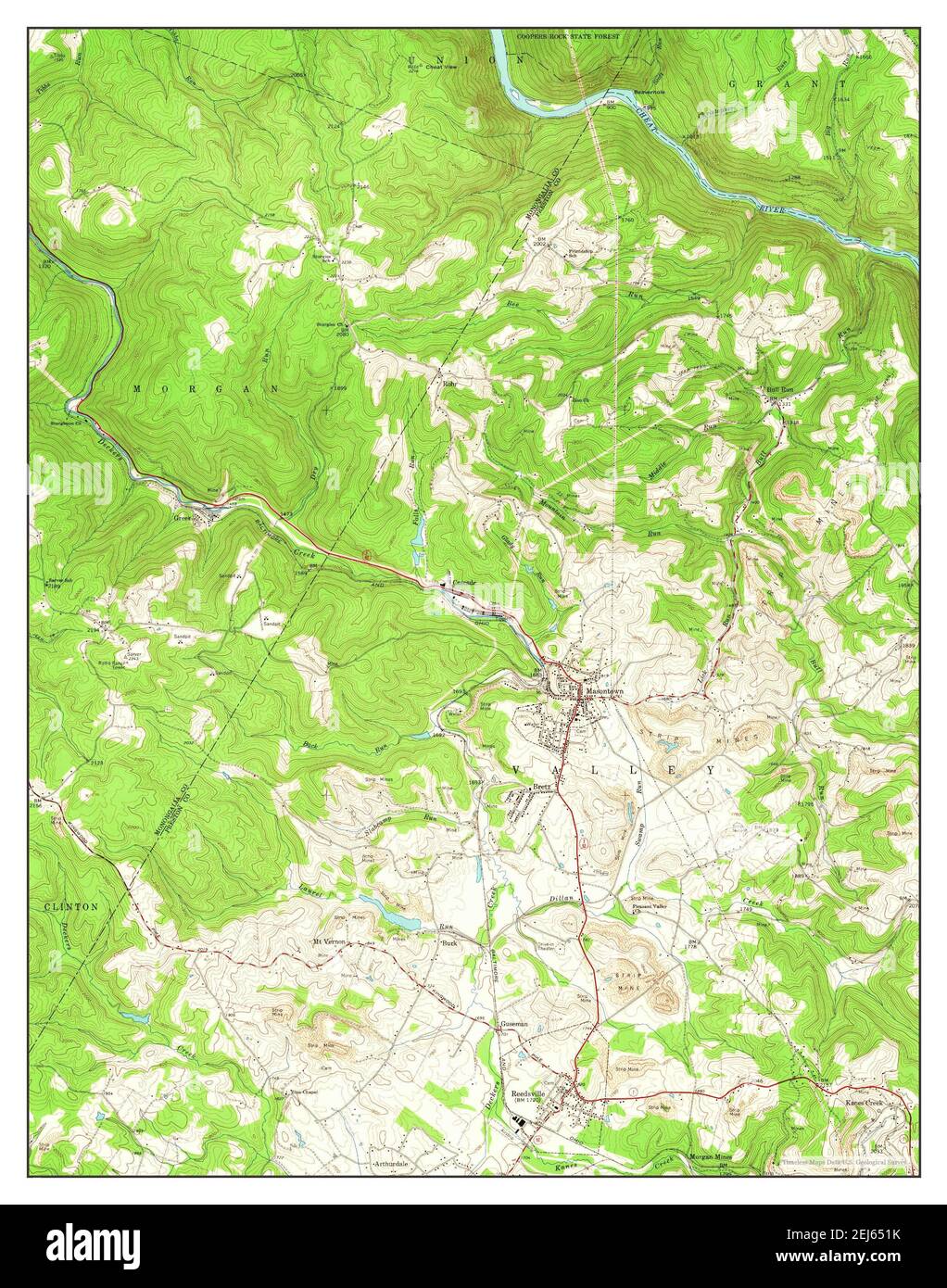 Masontown, West Virginia, map 1960, 124000, United States of America